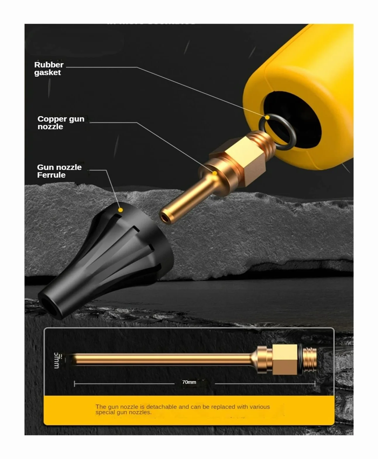 Pistolet Do Kleju Na GorąCo Profesjonalny pistolet do klejenia na gorąco regulowana temperatura 11mm kleje termiczne w sztyfcie narzędzia do rękodzieła DIY z miedzianą dyszą(Switch-Red)
