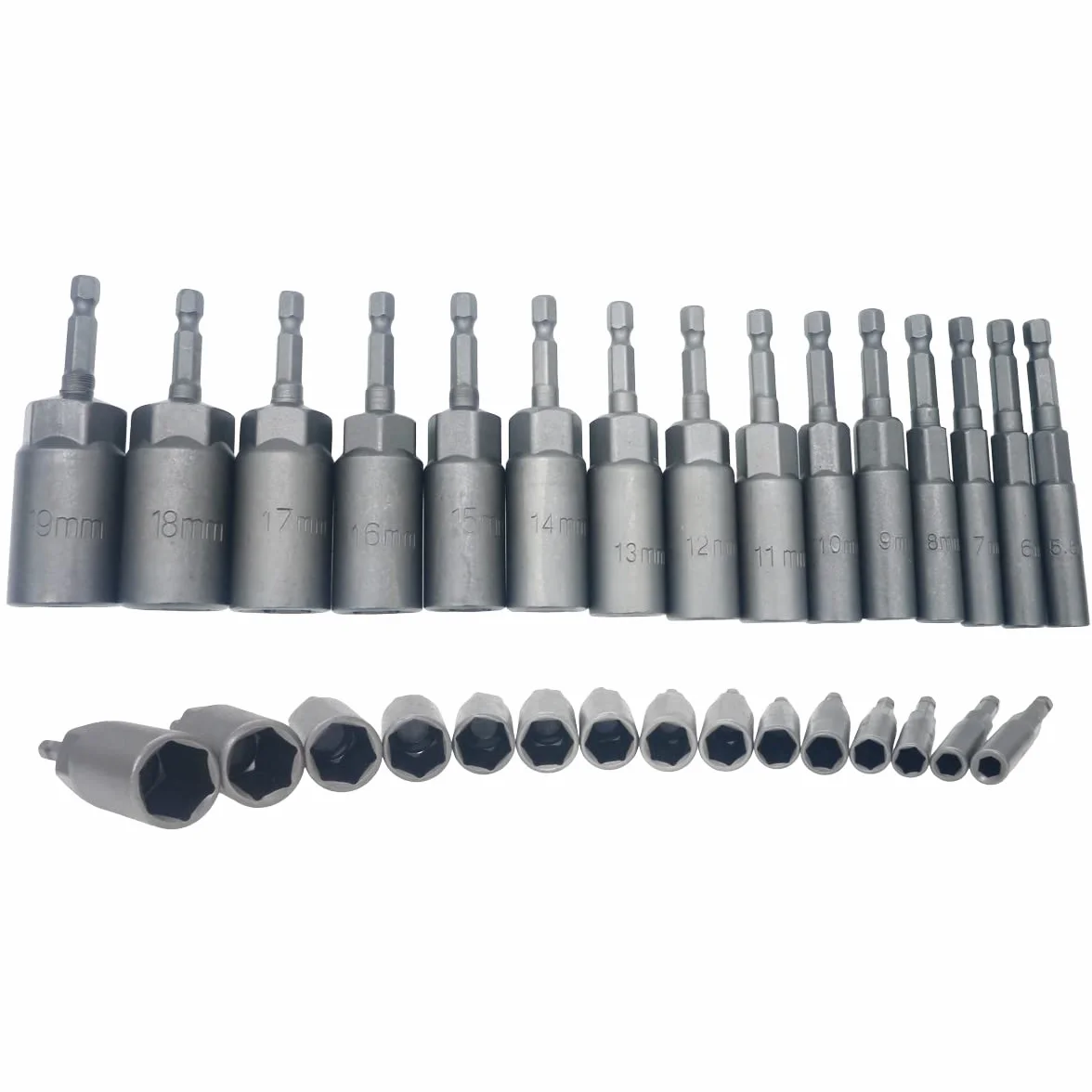 15 szt. Hex Shank Pogłębiony Klucz Nasadowy Nut Driver Power Screw Wiertła Zestaw narzędzi 5,5 mm ~ 19 mm