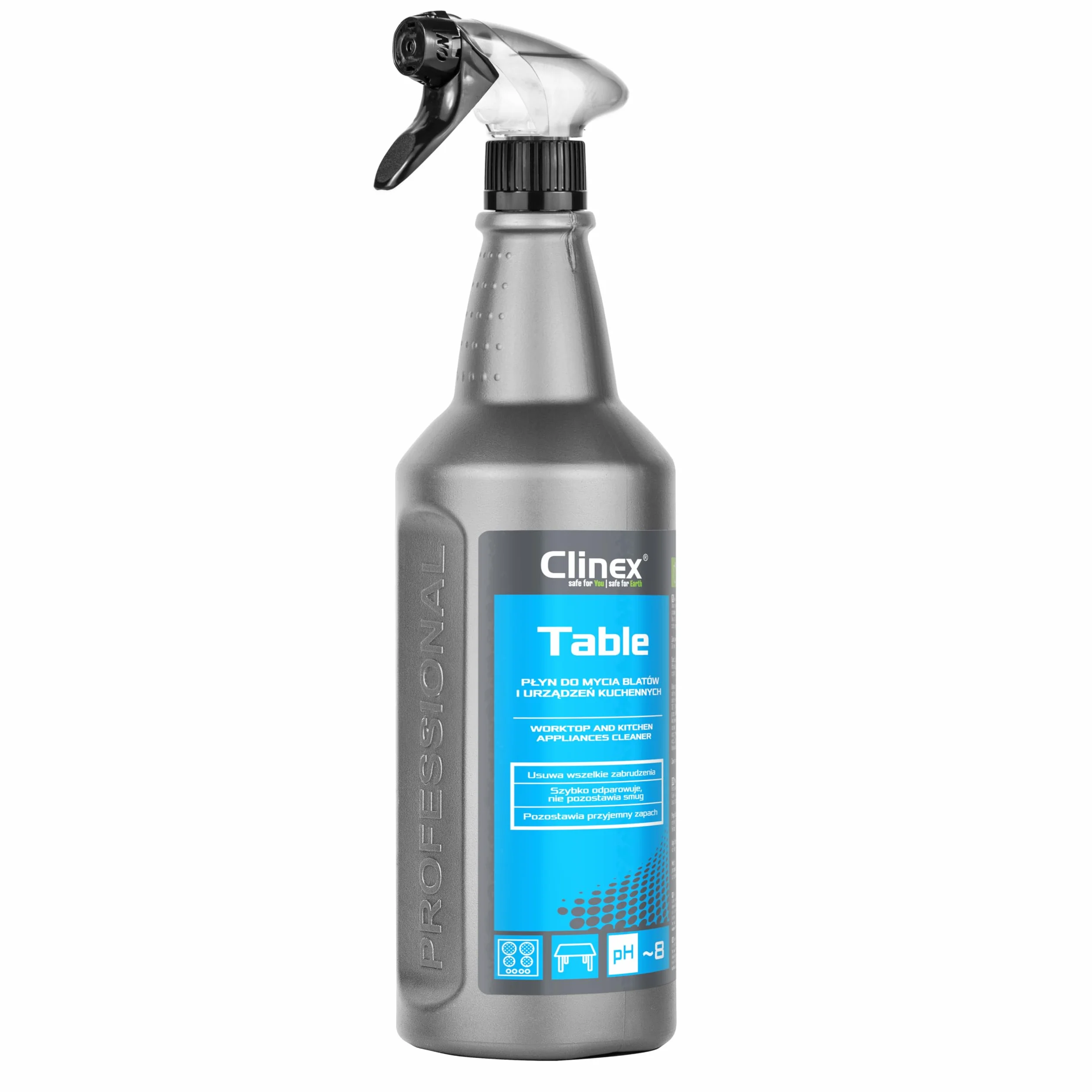 CLINEX 77-038 środek do czyszczenia frontów kuchennych, płyn 1 l – 1 litr, środek czyszczący do kuchni, spray do czyszczenia bez smug, do czyszczenia blatów roboczych i urządzeń kuchennych/na bazie
