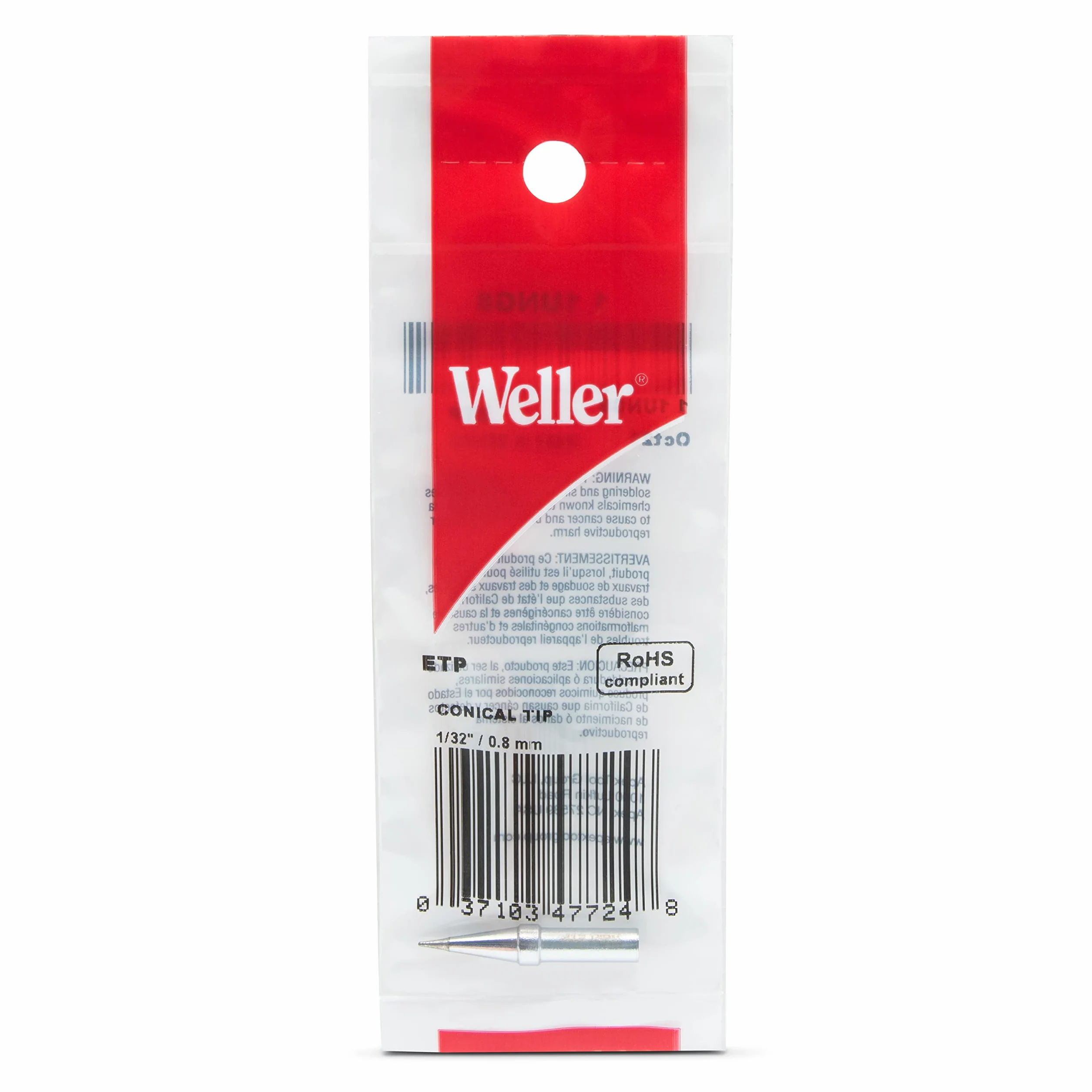 Oryginalny zestaw końcówek lutowniczych Weller WE1010 - ETA, ETB, ETC, ETP, TETS, 5 szt
