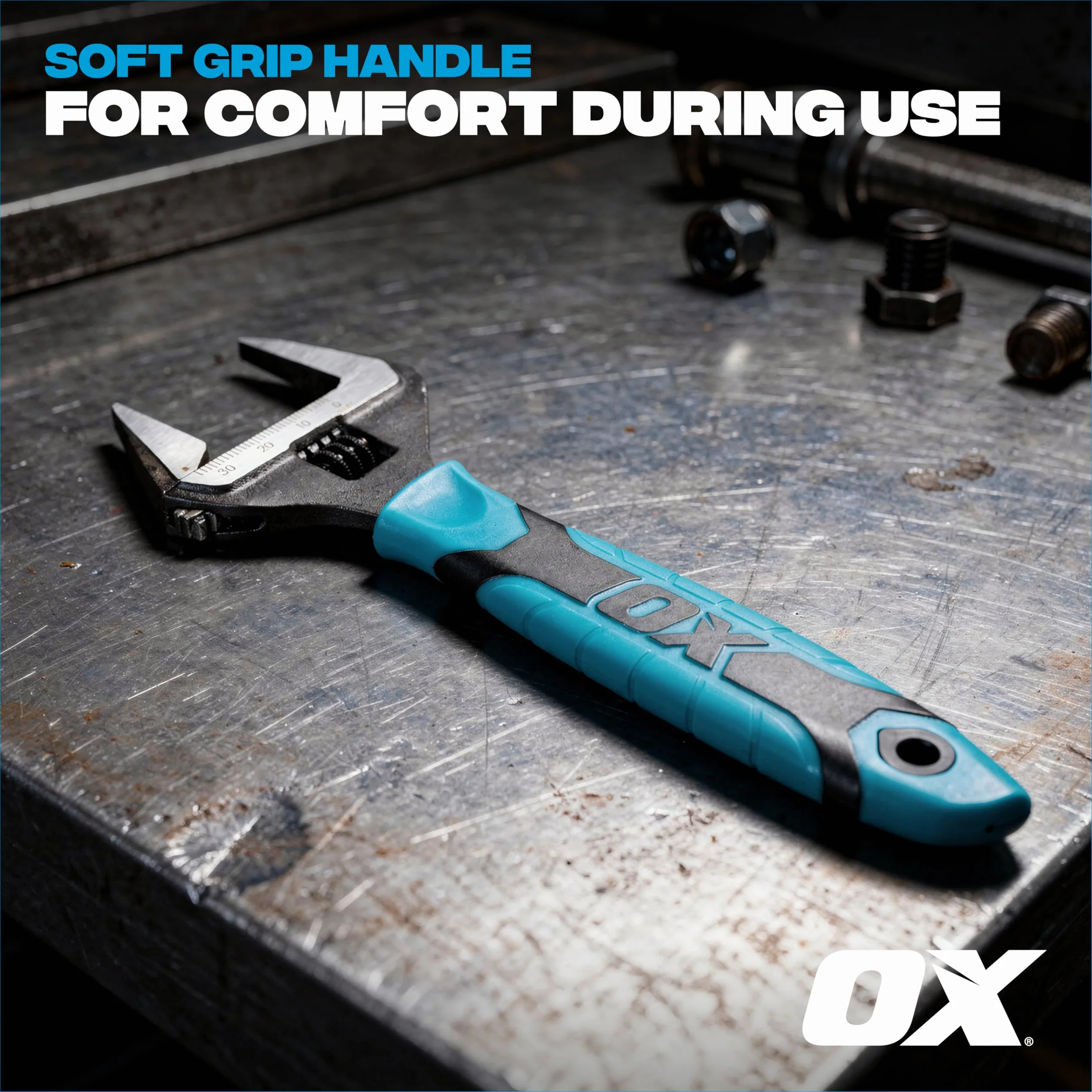 OX Pro Series Adjustable Wrench Extra Wide Jaw 6" (150 mm)