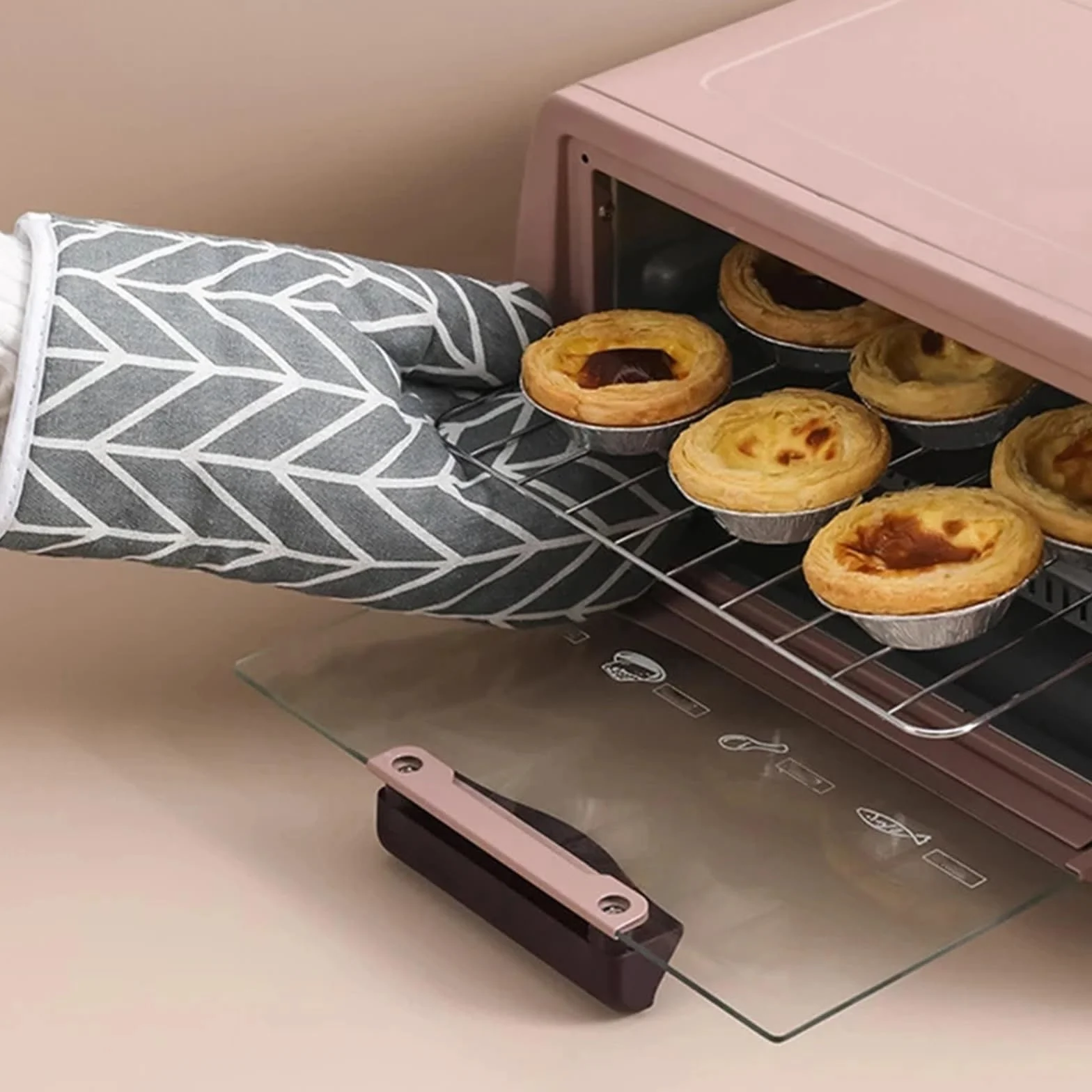 2 sztuki termoizolacyjnych, odpornych na ciepło rękawic do mikrofalówki i wysoką temperaturę kuchennych grillowania, gotowania pieczenia