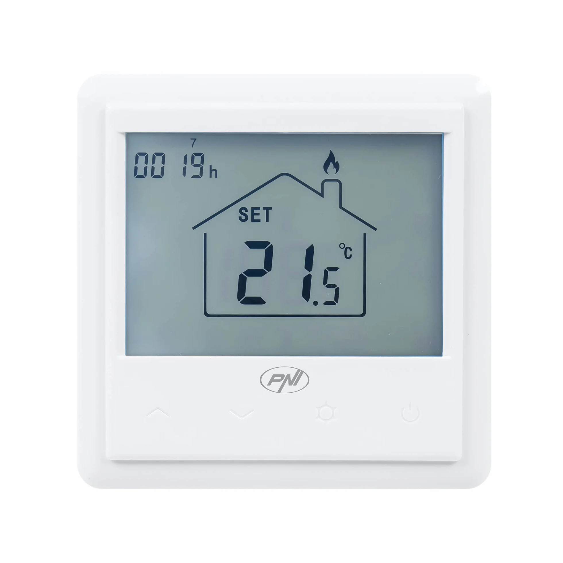 PNI Wbudowany inteligentny termostat CT25PE WiFi, sterowanie internetowe, elektryczne ogrzewanie podłogowe, Tuya Smart Mobile Appation, biały, 86 x 44 x 86 mm
