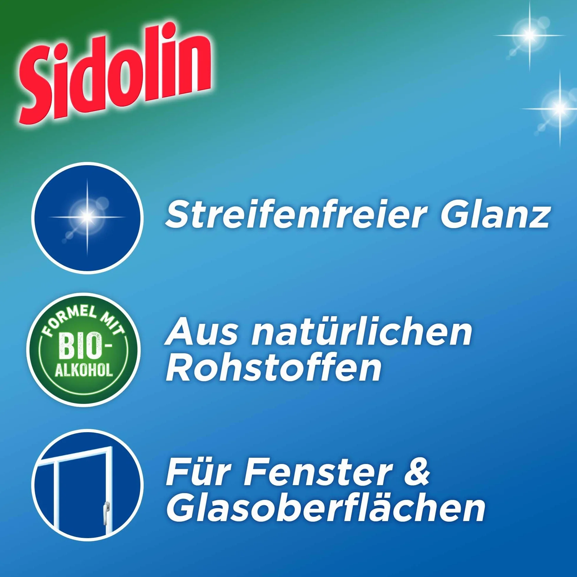 Sidolin Cristal, płyn do czyszczenia szkła (500 ml), butelka z rozpylaczem, zapewnia doskonały połysk i zapobiega mikropęknięciom