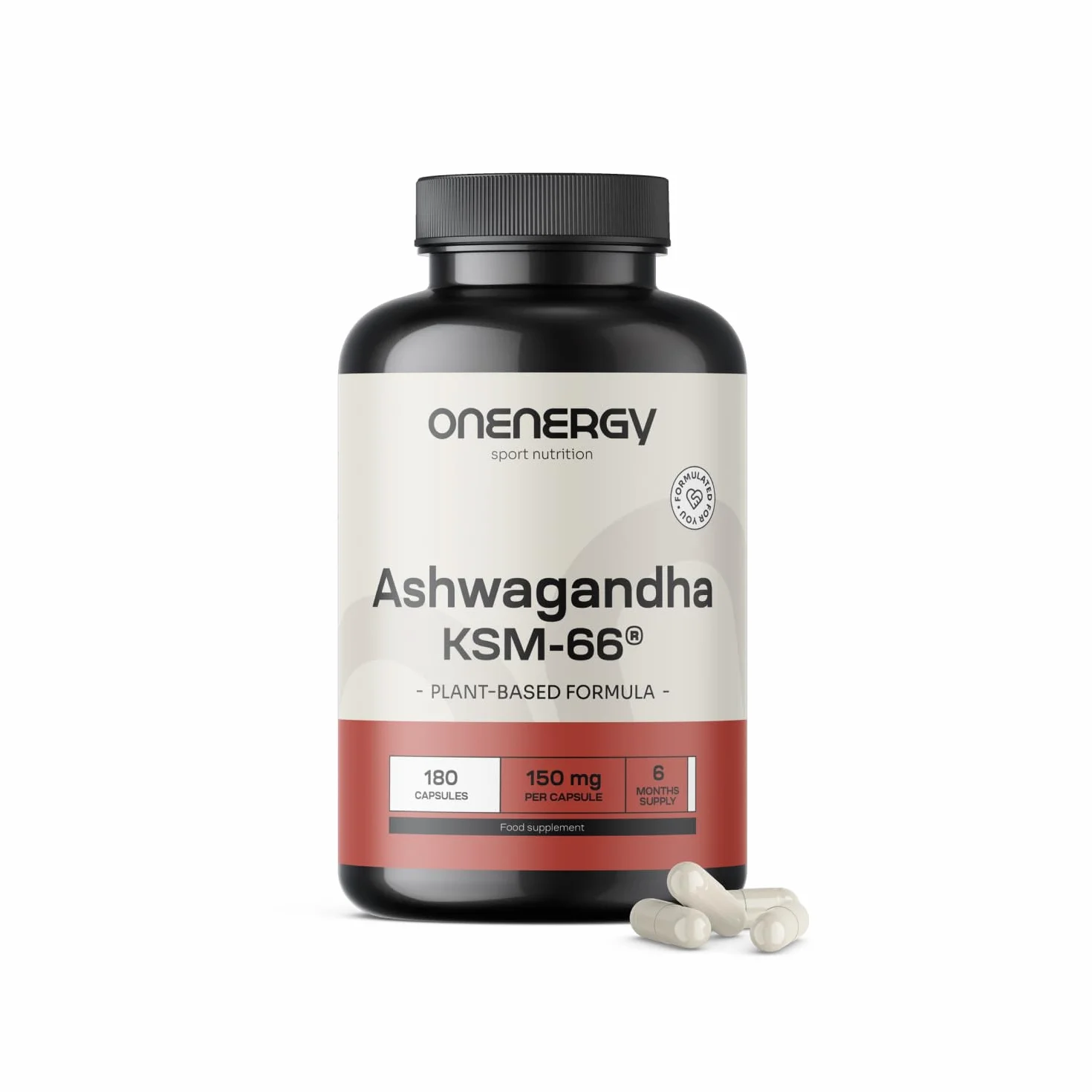 Ashwagandha KSM-66 – 180 Kapsułek Roślinnych – Withania somnifera – Wysoko Skoncentrowany Produkt – Królowa Ajurvedy – 6-miesięczny Zapas – Wsparcie Ciała i Umysłu