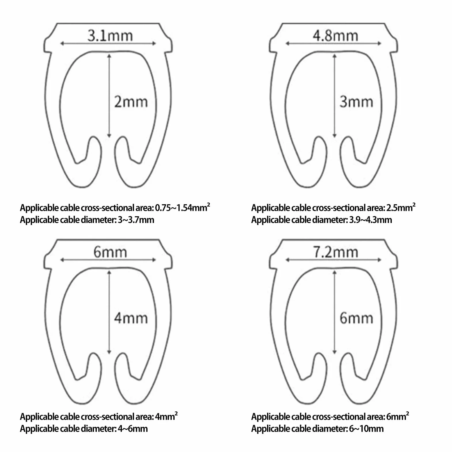 znacznik numeracji przewodów, plastikowy klips do kabli oznaczonych kolorami (150 szt. 1,5 mm²)