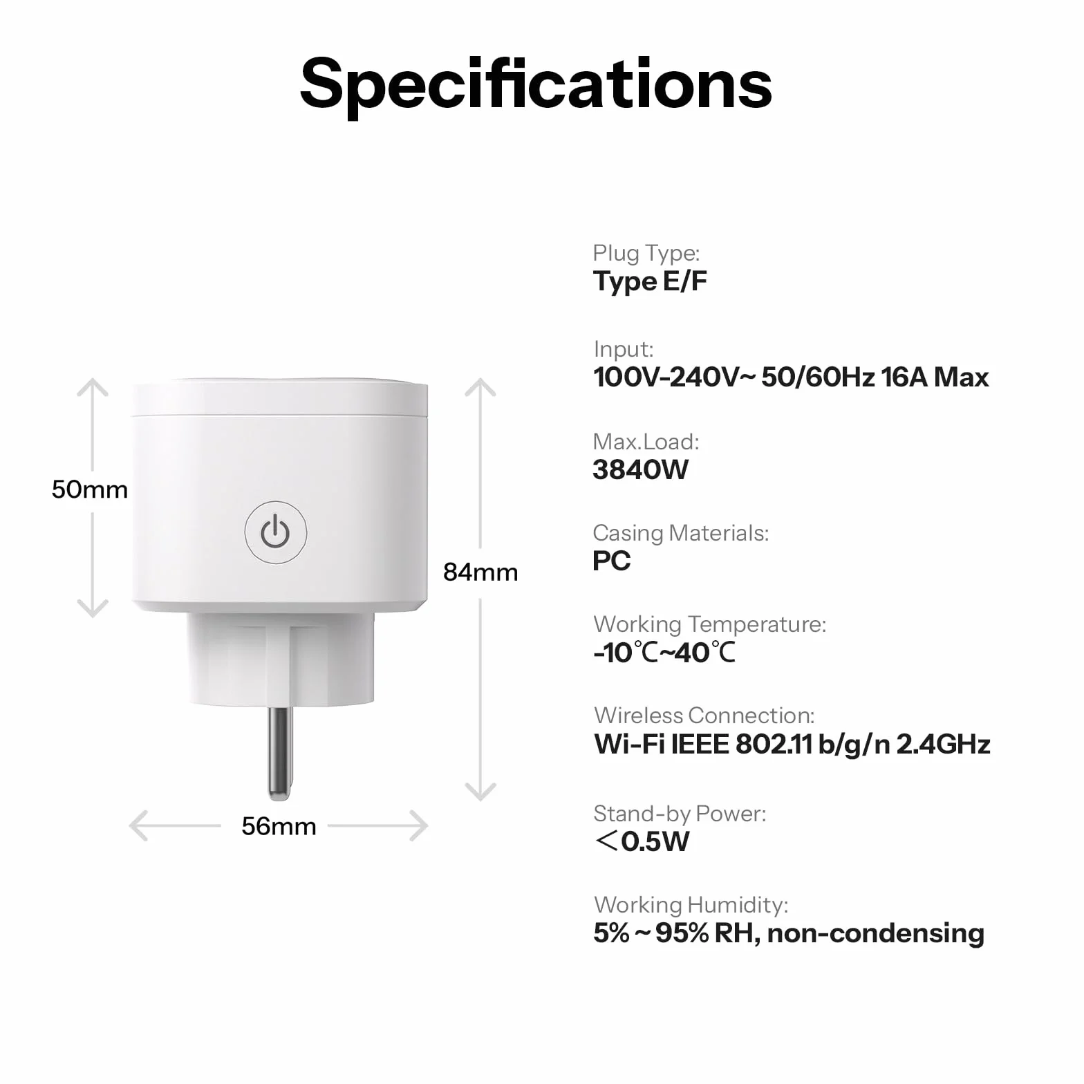 SONOFF S61s Inteligentne Gniazdko WiFi 16A/3840W – Zdalne Sterowanie & Sterowanie Głosem, Monitor Energii, Timer, Matter-kompatybilne z Alexa, Google i Apple Home (Zestaw 4 sztuki)