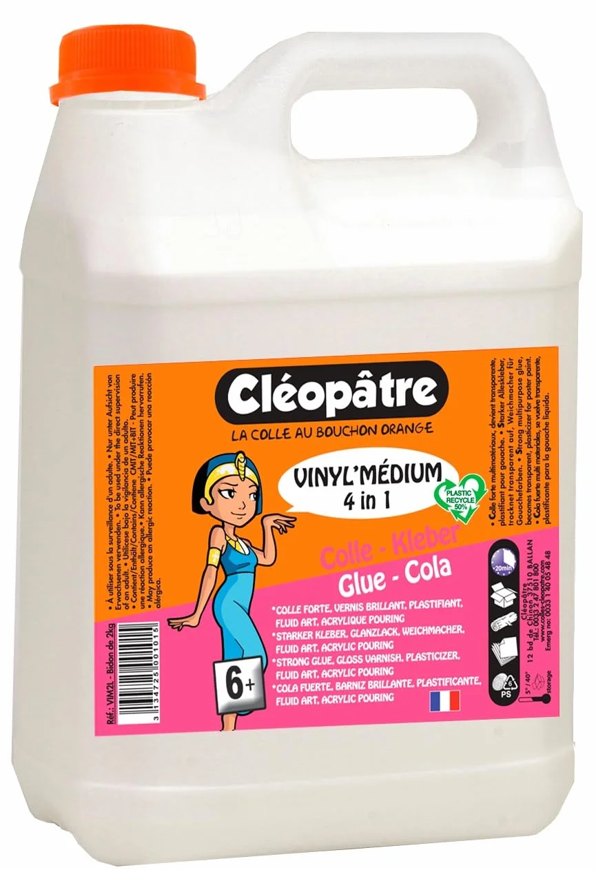 Cléopâtre - VIM2L - Vinyl'Médium 4 en 1 - Médium/Vernis/Colle - Bidon 2 L