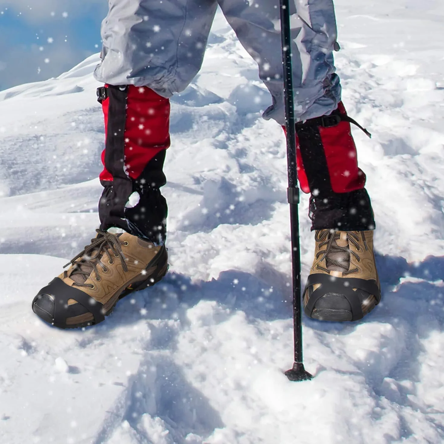 Aliglow Ice Snow Grips Over Shoe/Boot Traction Cleat Kolce Antypoślizgowe Obuwie