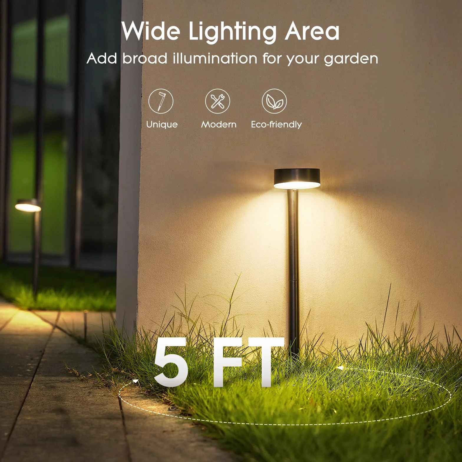 BUCASA Lampy solarne ogrodowe IP65 6x12 LED na zewnątrz