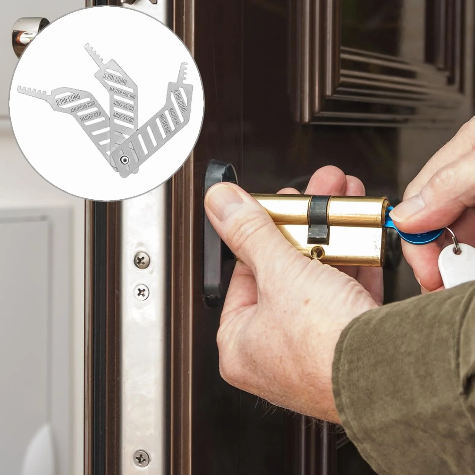 Lockpicking uniwersalny zestaw narzędzi, zestaw narzędzi blokujących, idealny dla miłośników kowali i początkujących, do większości drzwi pokoju, profesjonalnego ślusarza