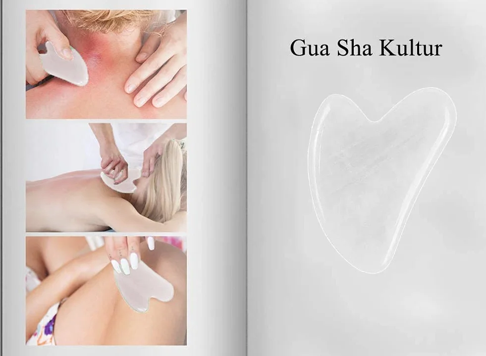 Gua Sha jadeitowe kamienie do masażu skrobanie twarzy fizjoterapia akupunktura SPA biały