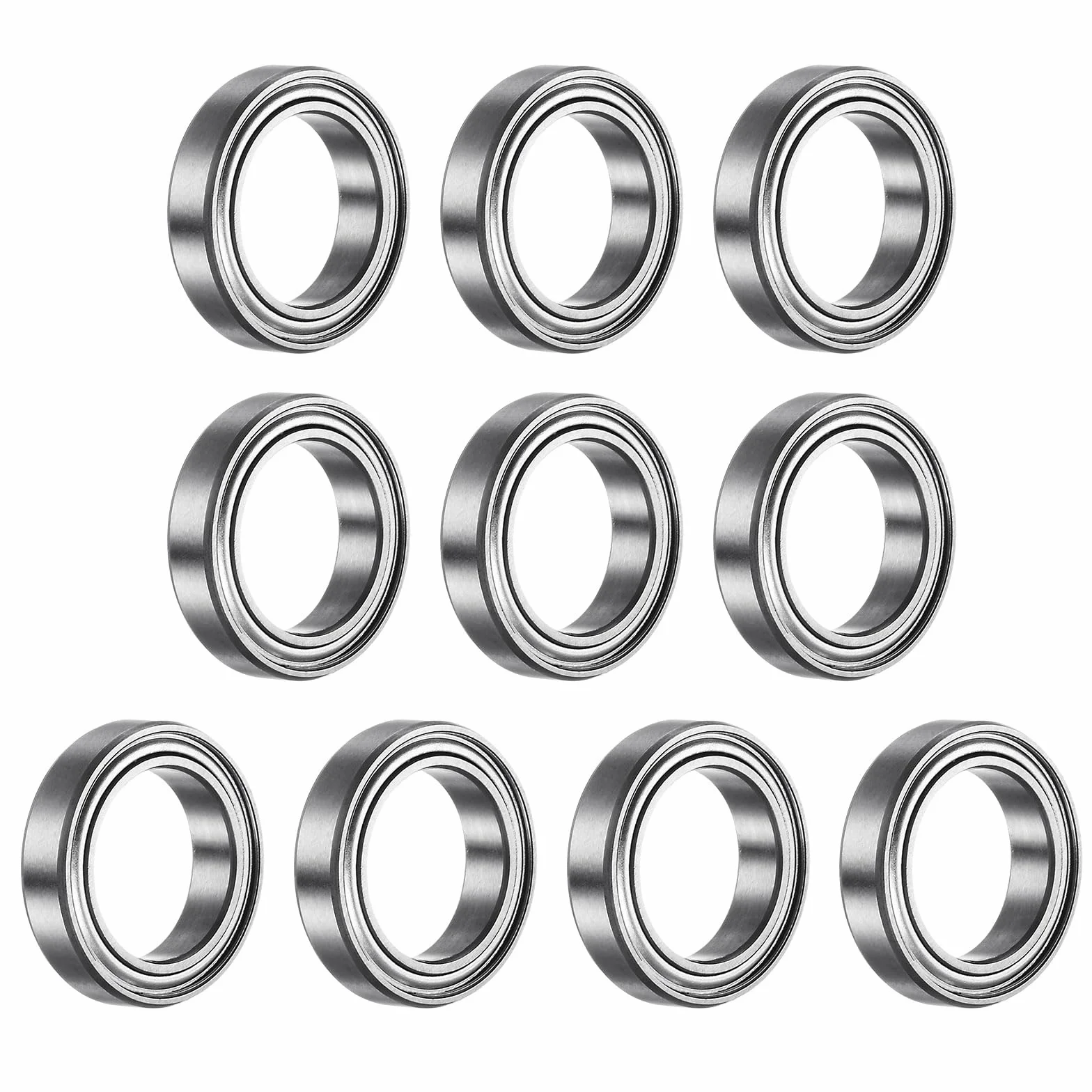 sourcing map 10 sztuk 6701ZZ łożyska kulkowe zwykłe, stal chromowana, podwójnie zabezpieczone metalem łożysko 12 mm x 18 mm x 4 mm