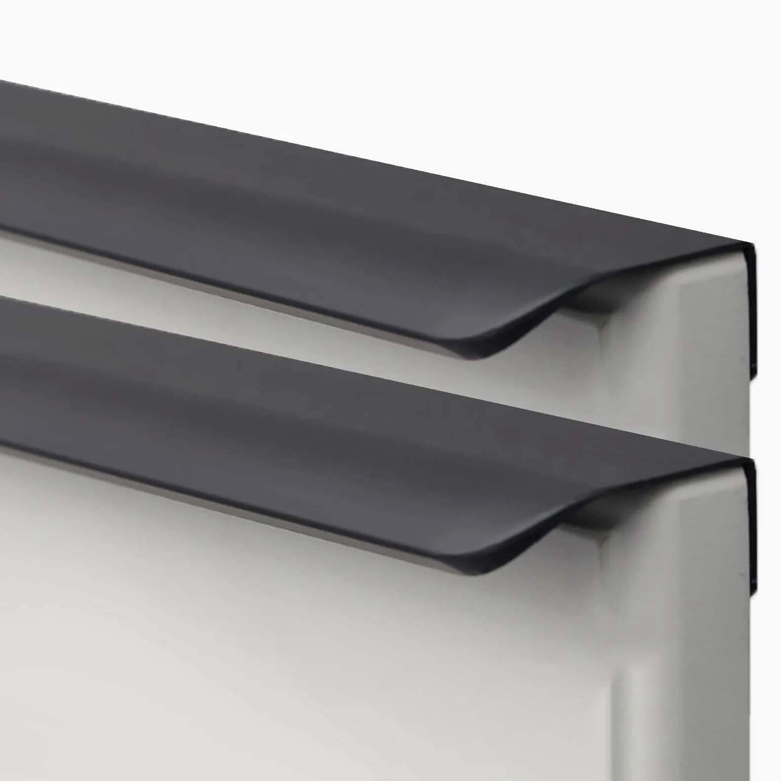 Ukryte uchwyty do szafek, niewidoczna gałka drzwi Aluminiowe ukryte Szafa kuchenna Szafka Wyciągana krawędź palca Szuflada Czarna 2 sztuki(Hole distance 160mm)