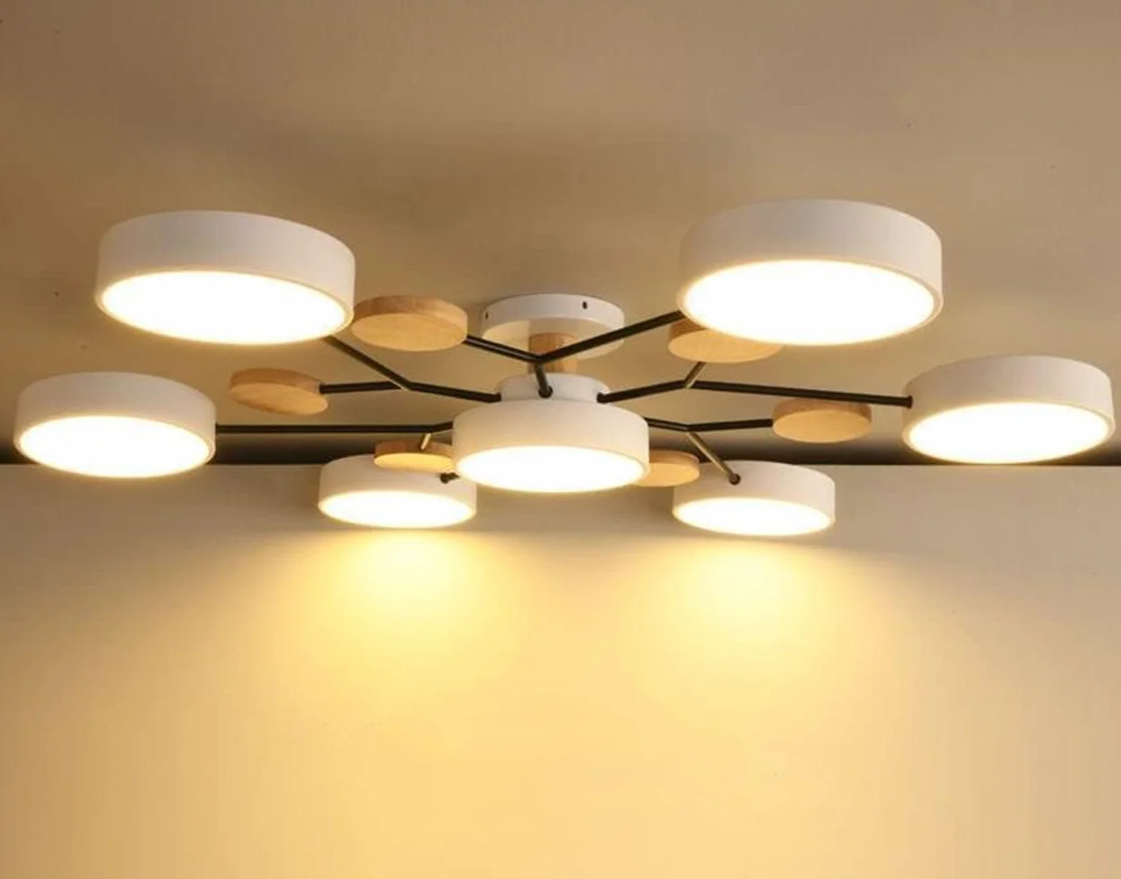 Akrylowa okrągła wisząca lampa sufitowa LED, oświetlenie LED w pobliżu opraw oświetleniowych do salonu, jadalni, sypialni, przedpokoju, kuchni (biała - 4 s)