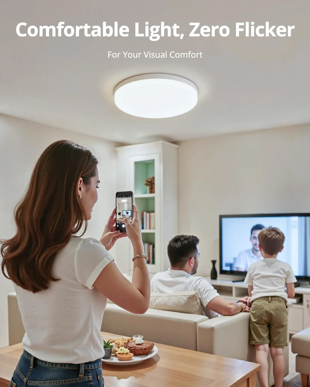 Yafido lampa sufitowa LED, ultra cienka, 48 W, 4320 lm, 4500 K, neutralny biały, lampa sufitowa LED, do salonu, sypialni, biura, kuchni, na balkon i do jadalni, bez możliwości ściemniania, Ø 30 cm