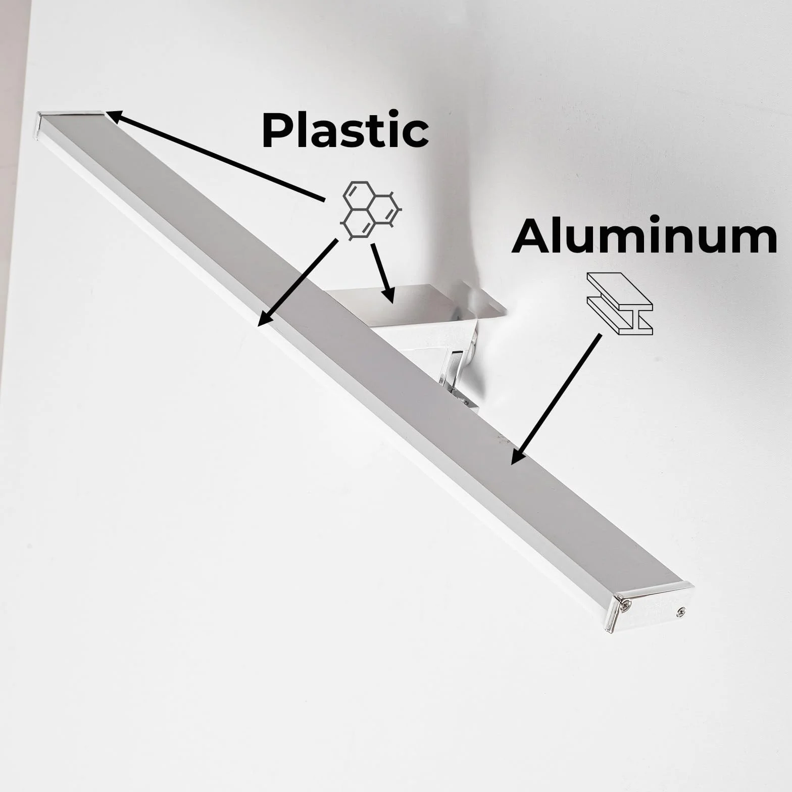 Alpinaluz Lampa ścienna LED do lustra łazienkowego, neutralne białe światło, 4000 K, IP44, aluminiowa obudowa i chromowany uchwyt z poliwęglanu, montaż na ścianie lub szafce (50 cm, 12 W)