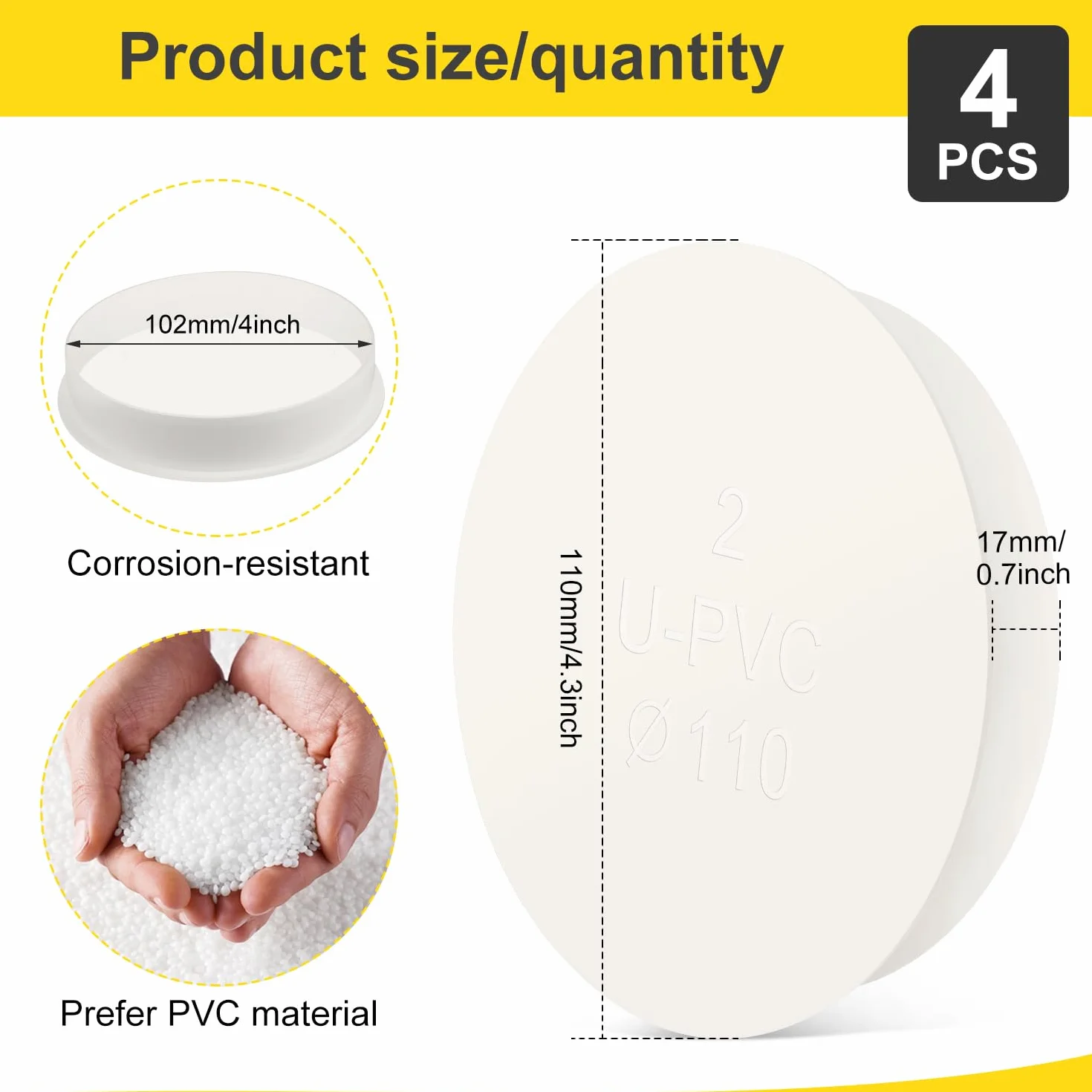 Ochronna dekoracyjna osłona na otwory ścienne osłona dekoracyjna rura DN 100 PVC ochrona rur (DN100)