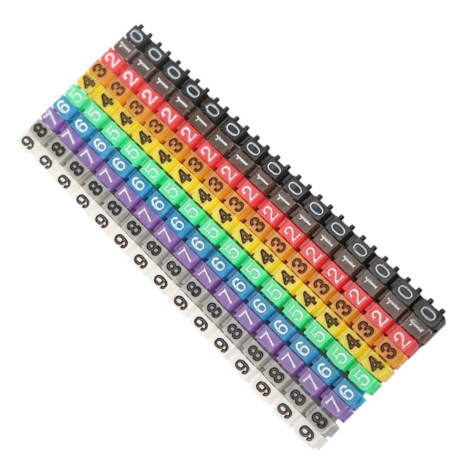 znacznik numeracji przewodów, plastikowy klips do kabli oznaczonych kolorami (150 szt. 1,5 mm²)