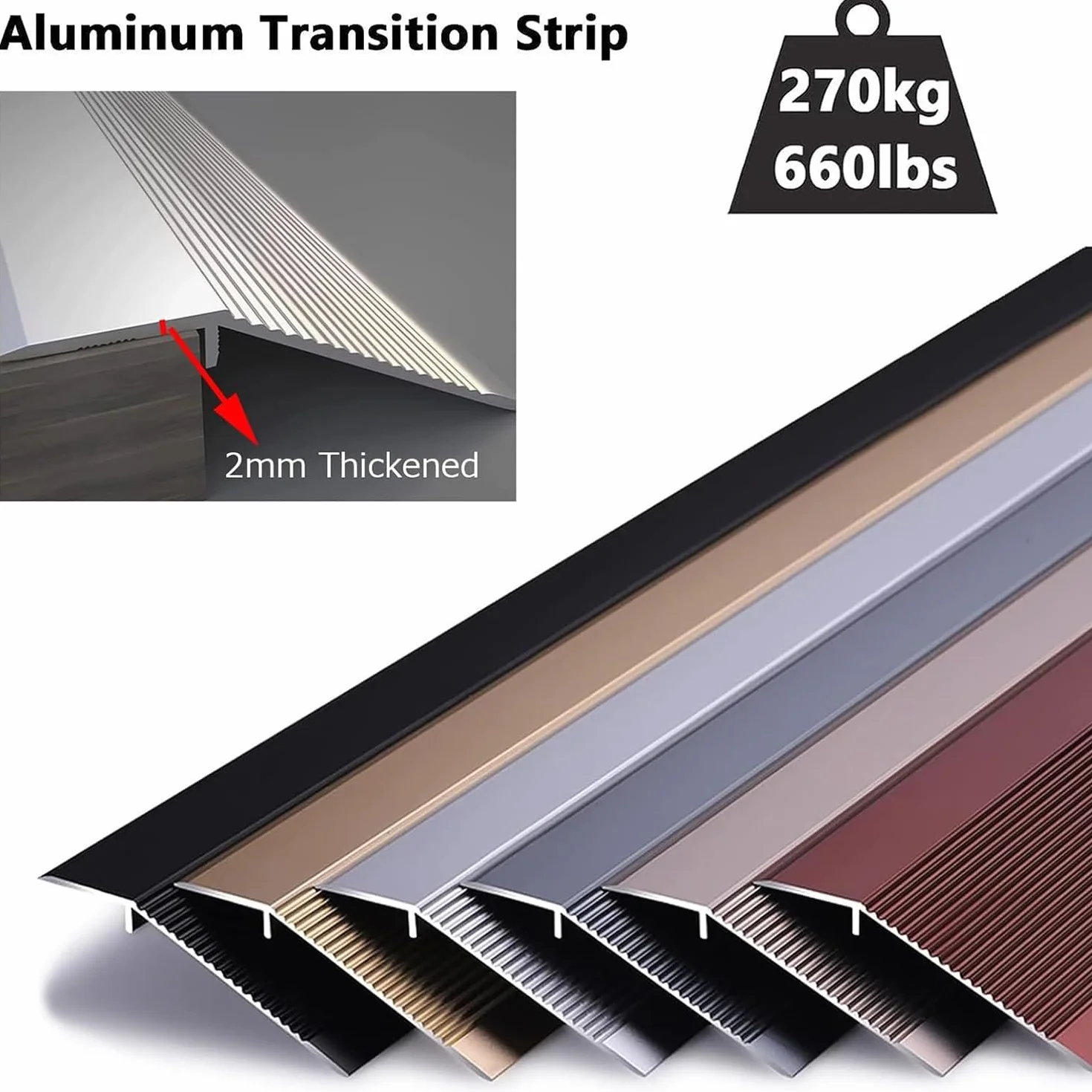 Aluminiowa listwa przejściowa do podłogi rampy, antypoślizgowa rampa dla wózków inwalidzkich, lekkie progi, reduktor podłogi do drzwi, skuterów, bagażu robota zamiatającego