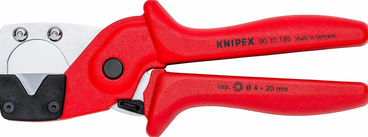 KNIPEX Obcinak do rur wielowarstwowych i węży pneumatycznych z wytrzymałego, wzmacnianego włóknem szklanym tworzywa sztucznego 185 mm, 90 10 185
