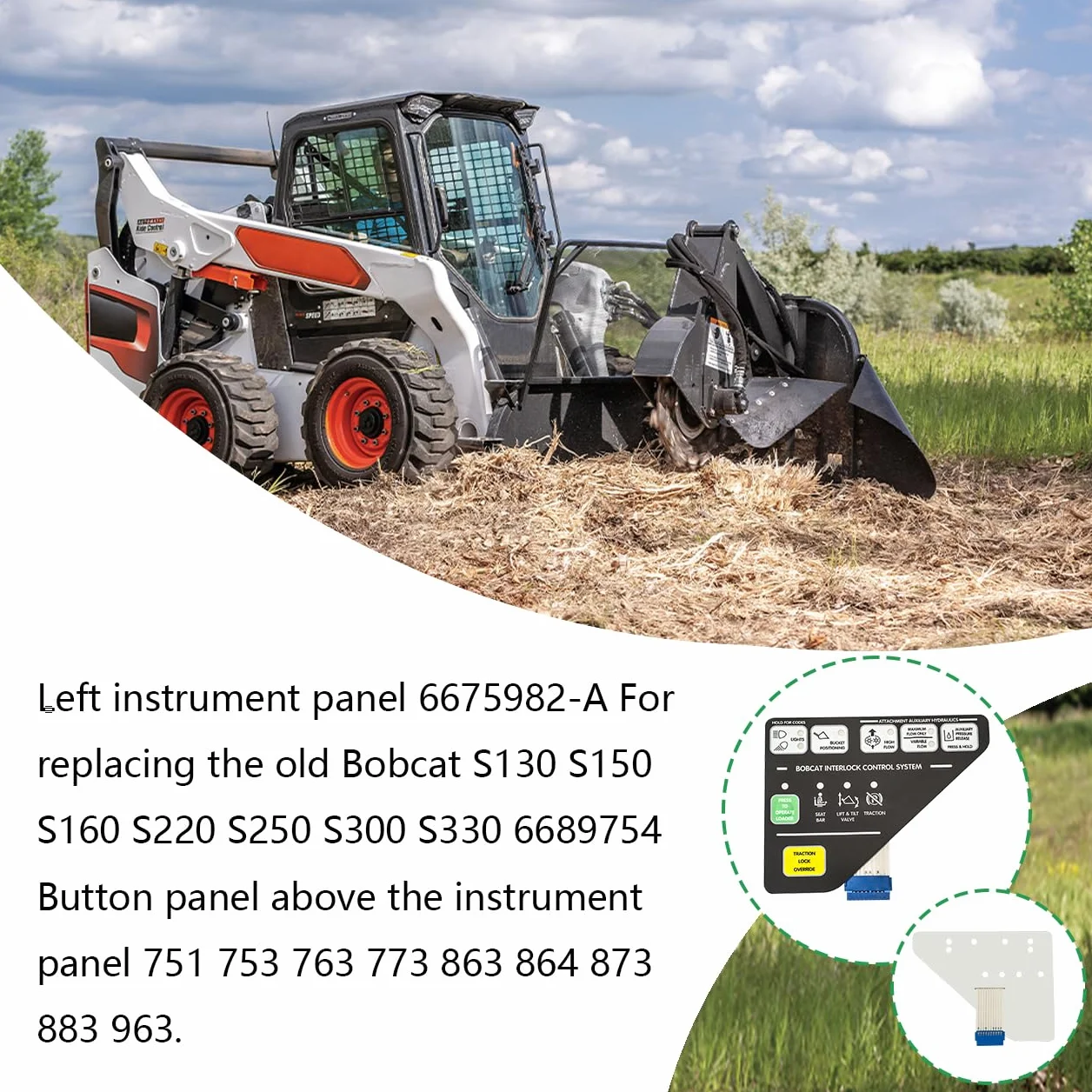 Panel przycisków Bobcat S130 S250 S300 S330 751 753 763 773 863 864 873 883