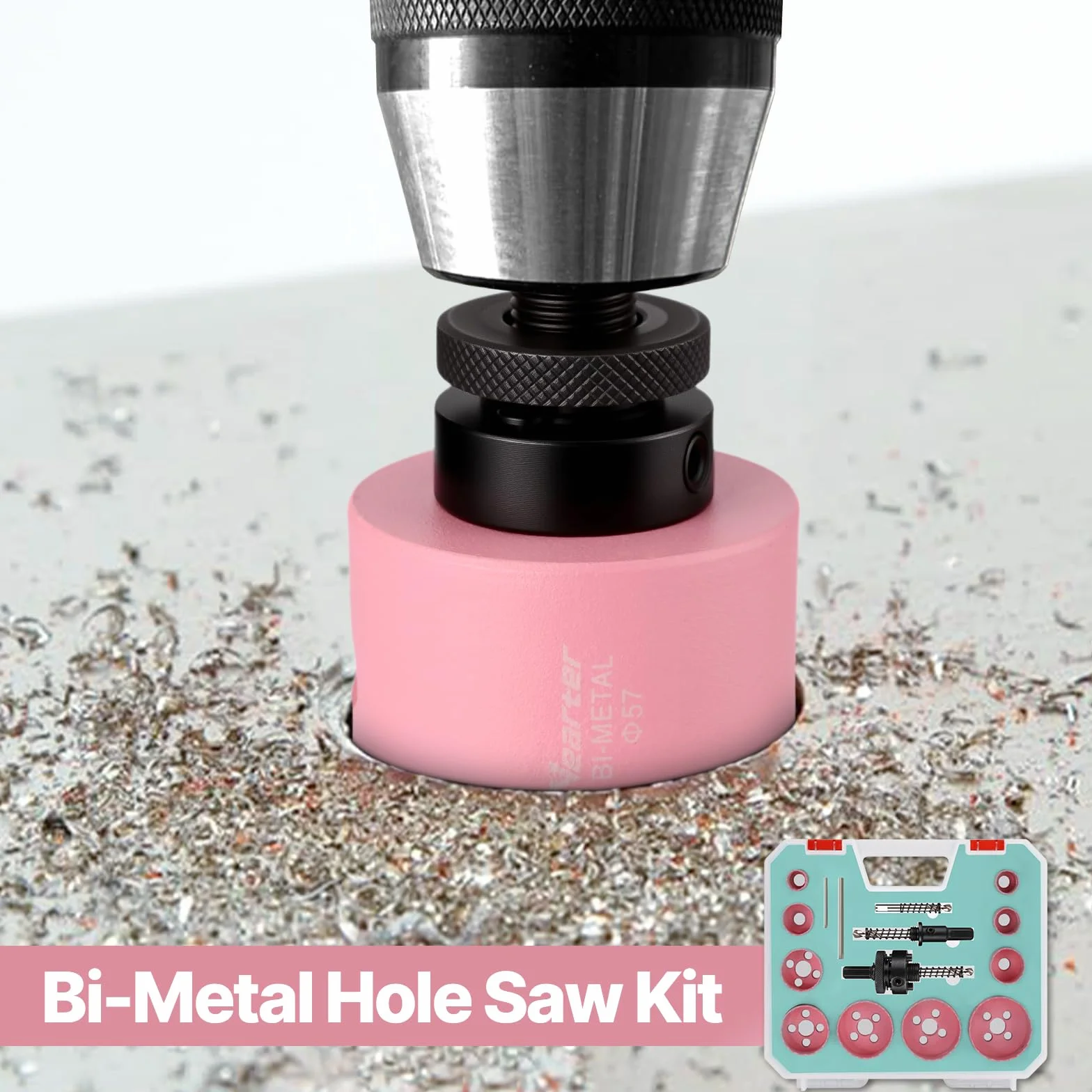 Zestaw otwornic bimetalicznych 19–57 mm, bimetaliczny zestaw otwornic M42 z trzpieniami do drewna, blachy metalowej, miedzi, tynku, PCW, blachy stalowej, płyt kartonowo-gipsowych, prezentów