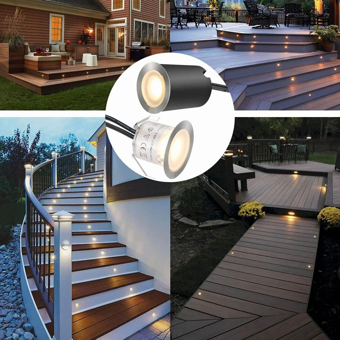 SMY Zestaw 10 wpuszczanych reflektorów LED IP67 Ø 32 mm ciepła światło