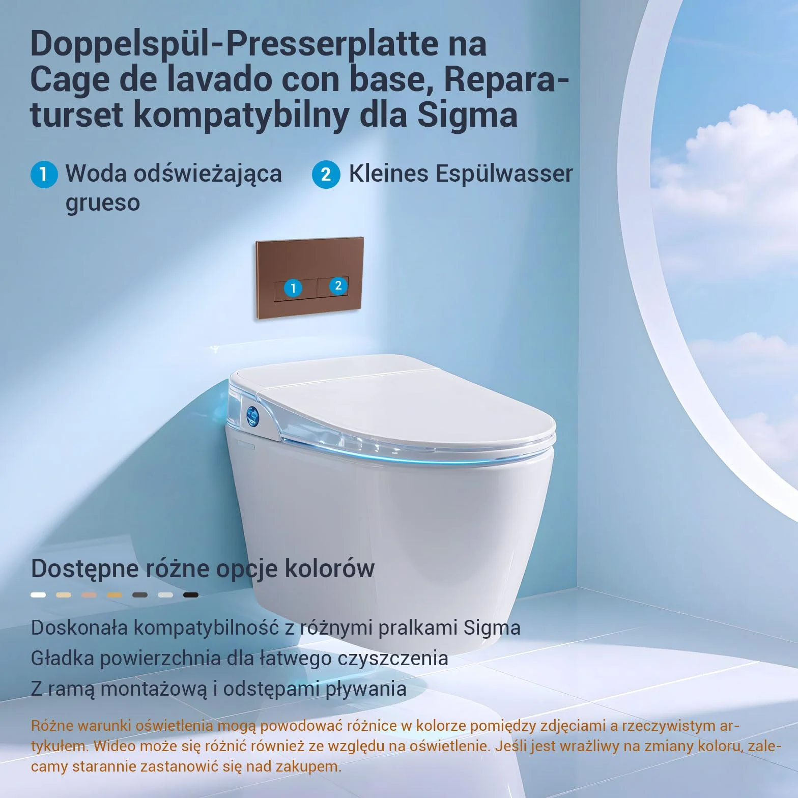 WC Płyta aktywacyjna z zestawem klapy spuszczającej i ramą montażową, kompatybilna z Geberit Sigma, UP300 i UP320, z podwójnym spuszczaniem (Kolor brązu)