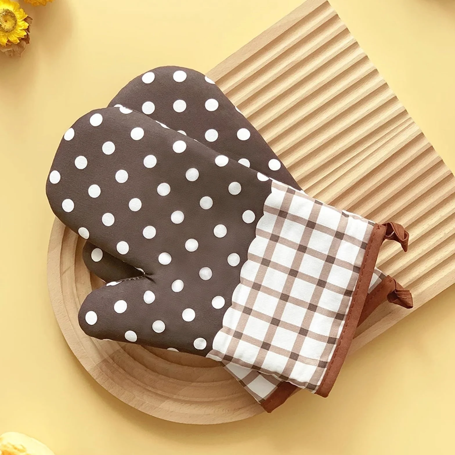 2 sztuki rękawic do kuchenki mikrofalowej, nieparujące, i izolujące termicznie, grillowania, gotowania pieczenia(Color 5)
