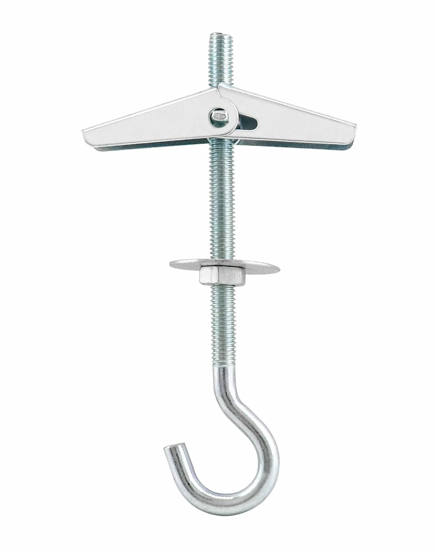 QWORK 12 szt Śruby sprężynowe M5 x 90mm, kotwy hakowe ze stali węglowej, do wiszących roślin, śruby rozporowe do sufitów z płyt gipsowo-kartonowych