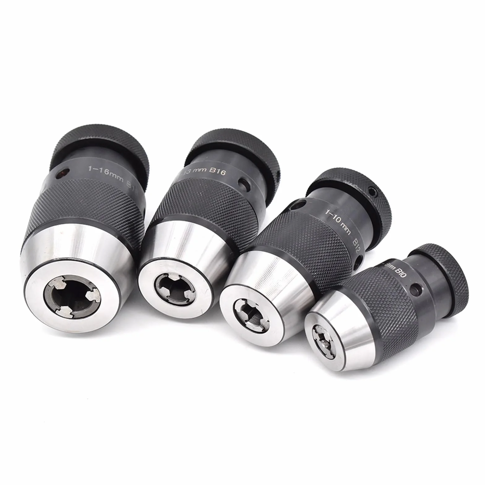 1 sztuk wkład B18 B22 automatyczny uchwyt wiertarski B10 B12 B16 uchwyt wiertarski samozaciskowy uchwyt gwintowany bezkluczykowy do wiertarki (Color : B10(0.5MM-6MM))