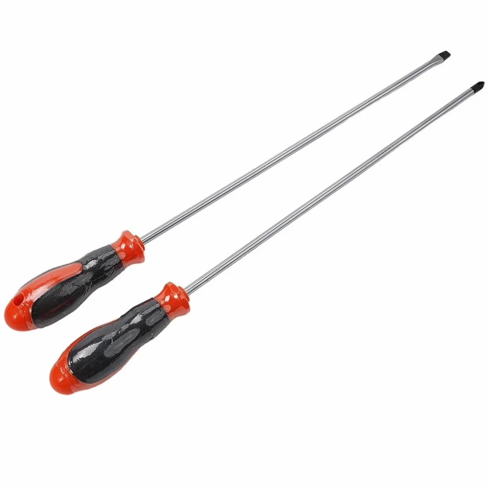 12-calowy, bardzo długi wkrętak magnetyczny z gumową rączką – zestaw narzędzi ręcznych(2pcs set)