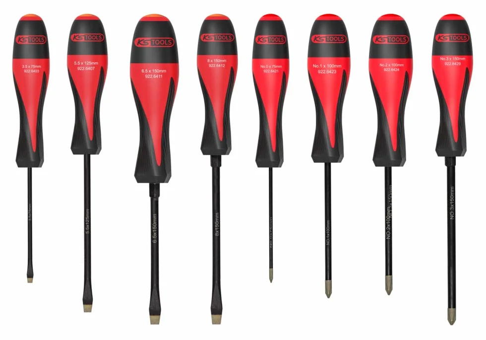 KS Tools 922.6420 ULTIMATEgrip zestaw wkrętaków szczelinowych - PH, 8 sztuk, biały