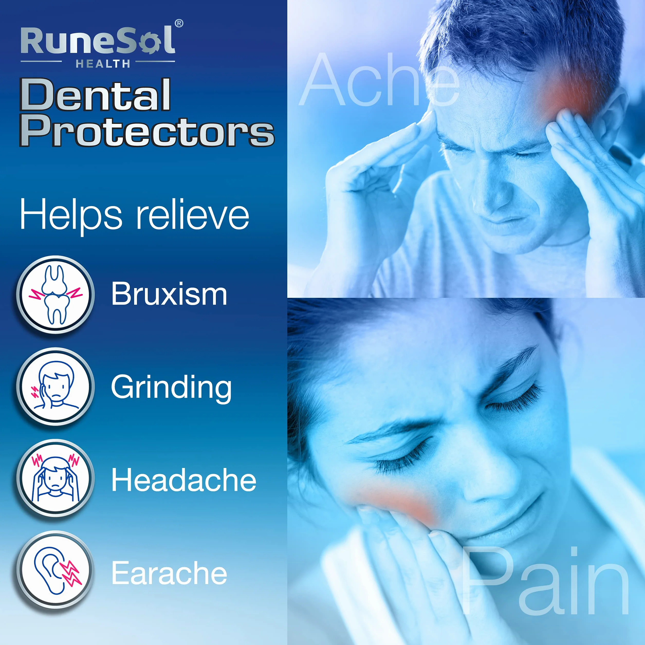 Runesol Runesol szyna do zgryzienia przeciw zgrzytaniu zębów, 12 x normalna, szyna do chrupania zębów na noc, szyna do gryzienia bruksizmu, Mouth Guard, szyna, zgrzytanie zębami