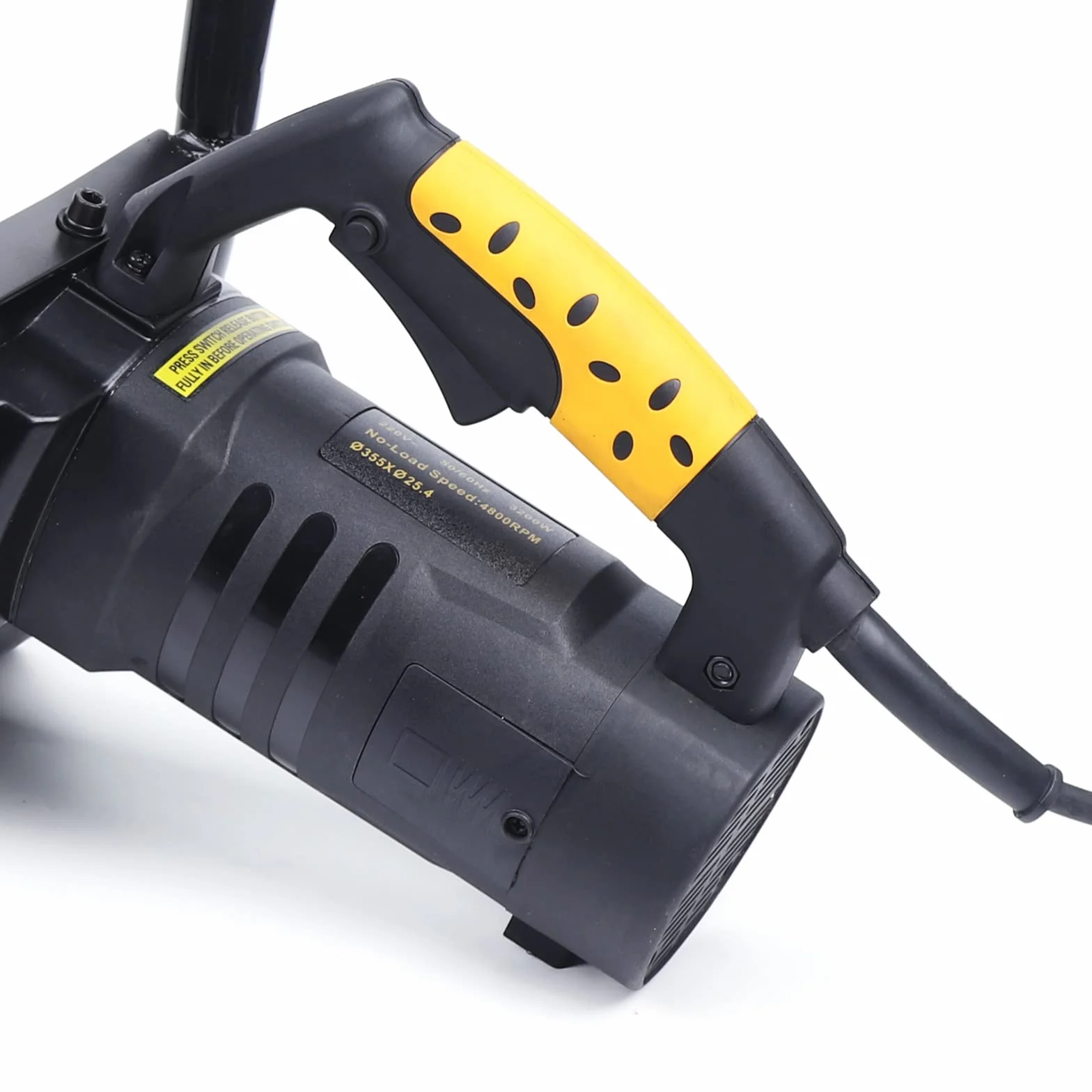 Ręczna piła tarczowa, 3200W 355mm Piła do betonu, 4800rpm Piła do drewna, szlifierka do betonu 4m długość kabla, maszyna do cięcia płytek 10 cm Głębokość rowka