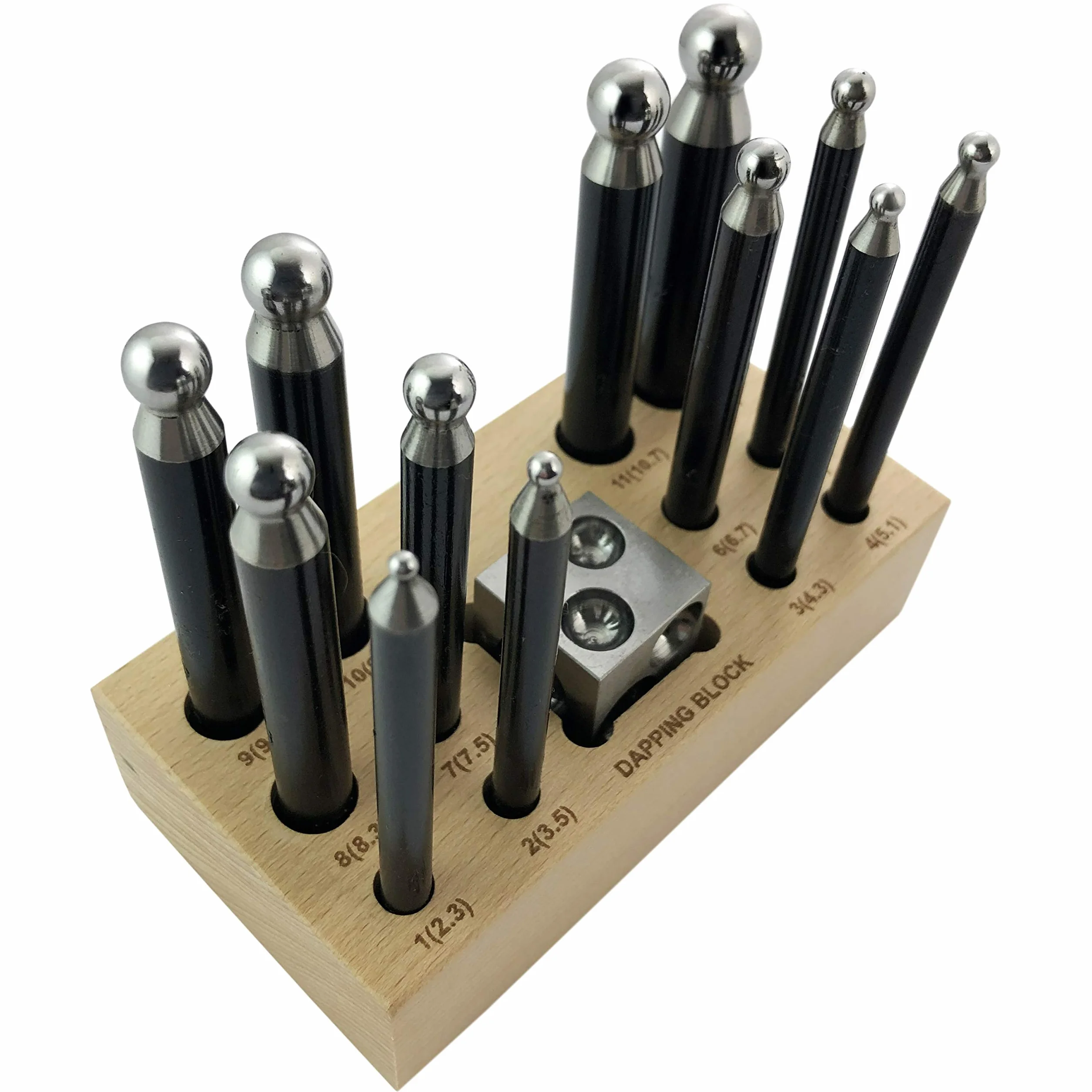 Jewellers Tools 13 sprężyn do odkładania blok 25 mm 12 depresji z drewna do przechowywania