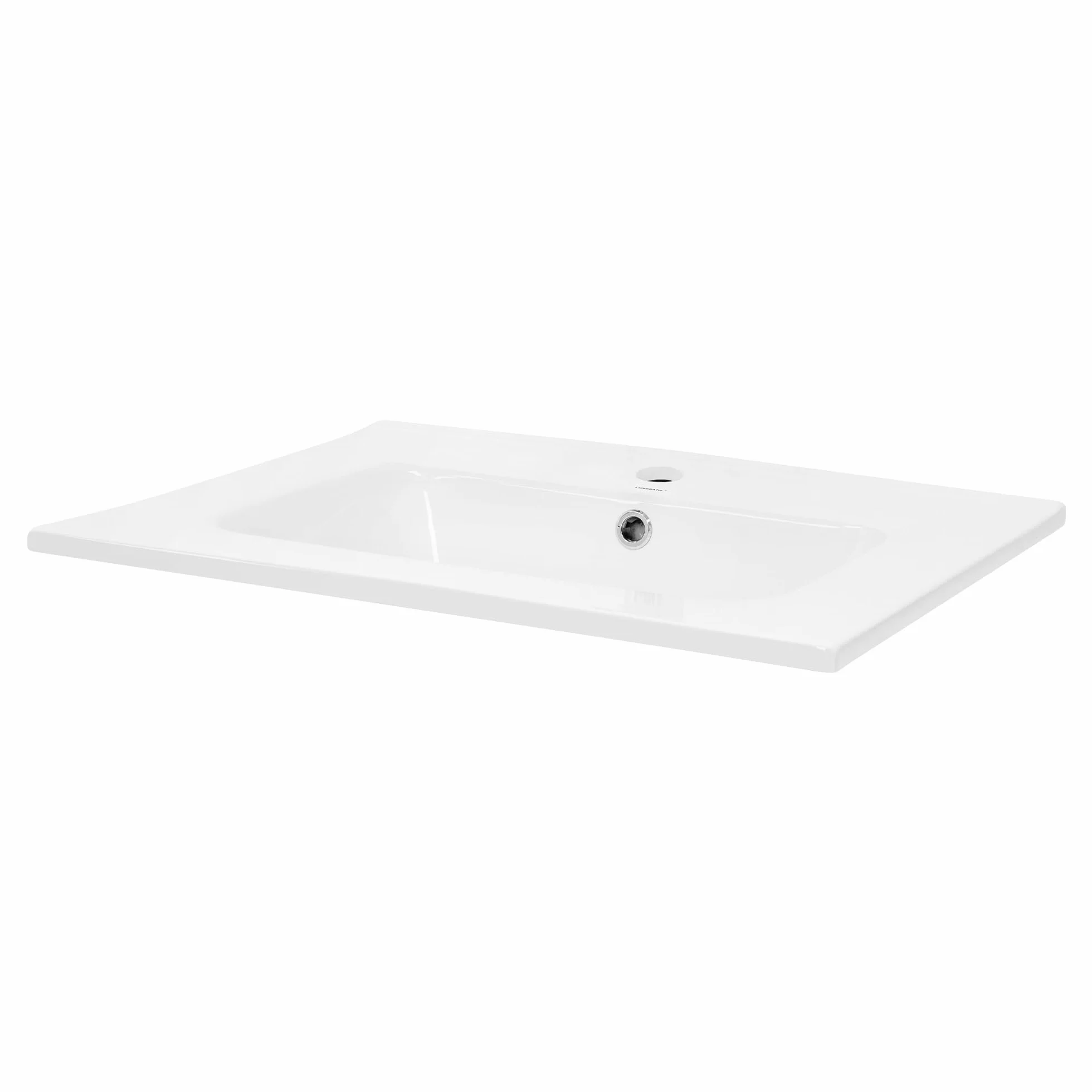 ML-Design Umywalka Ceramiczna Biala 61 x 16,5 x 46 cm z Odplywem i Przelewem, do Montazu na Blacie lub w Zabudowie, Idealna do Lazienki i Toalety Goscinnej