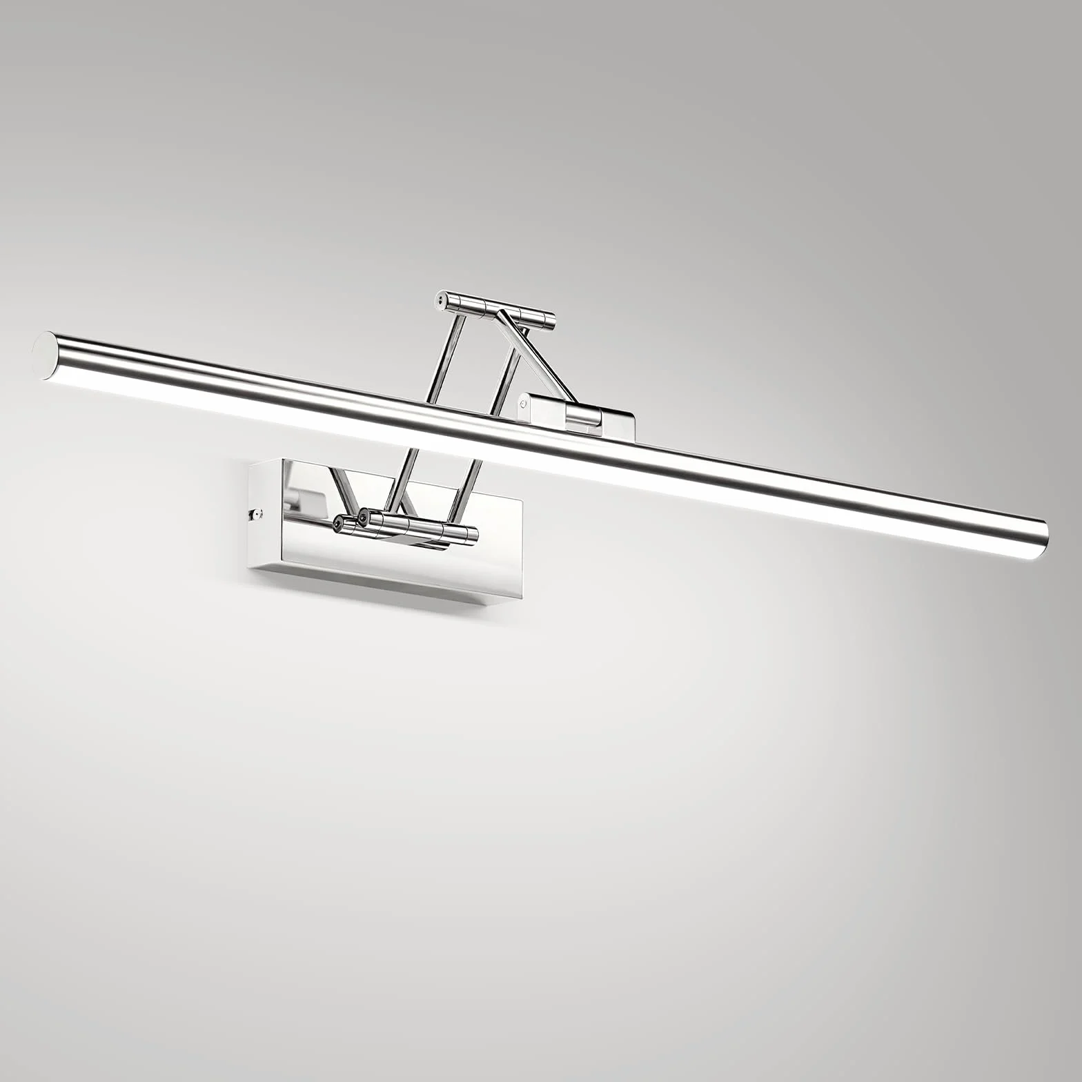 Klighten Lampa LED do lustra łazienkowego 50 cm, obrotowe lustro lustro do łazienki IP44, lustro łazienkowe 16 W 1200 lm, LED lustro łazienkowe lustro łazienkowe, zimna biel 5500K, chrom 50 cm