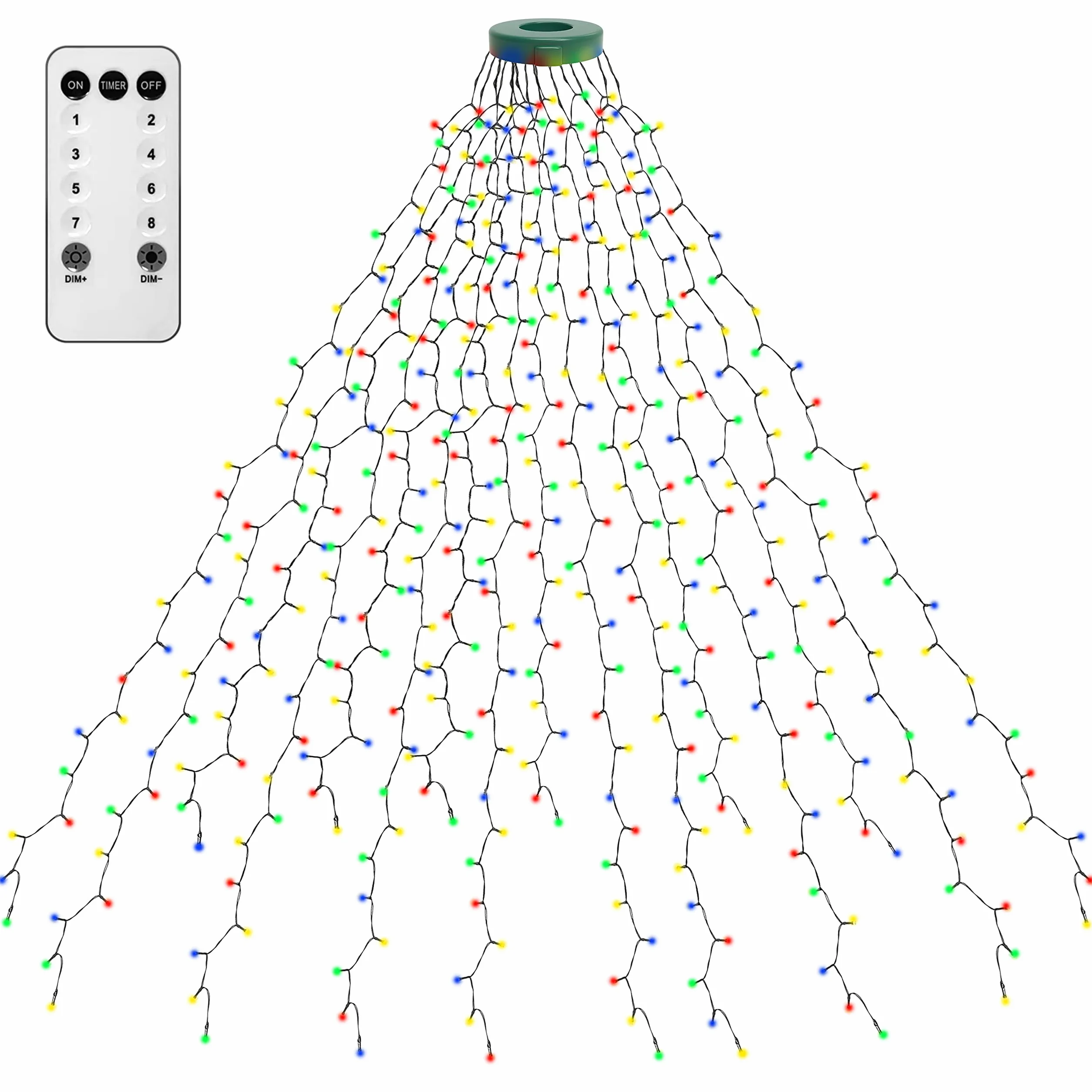 Kedoxi Lampki Choinkowe LED 400 diod z Timerem 8 Trybów Kurtyna Świąteczna 6,6FT