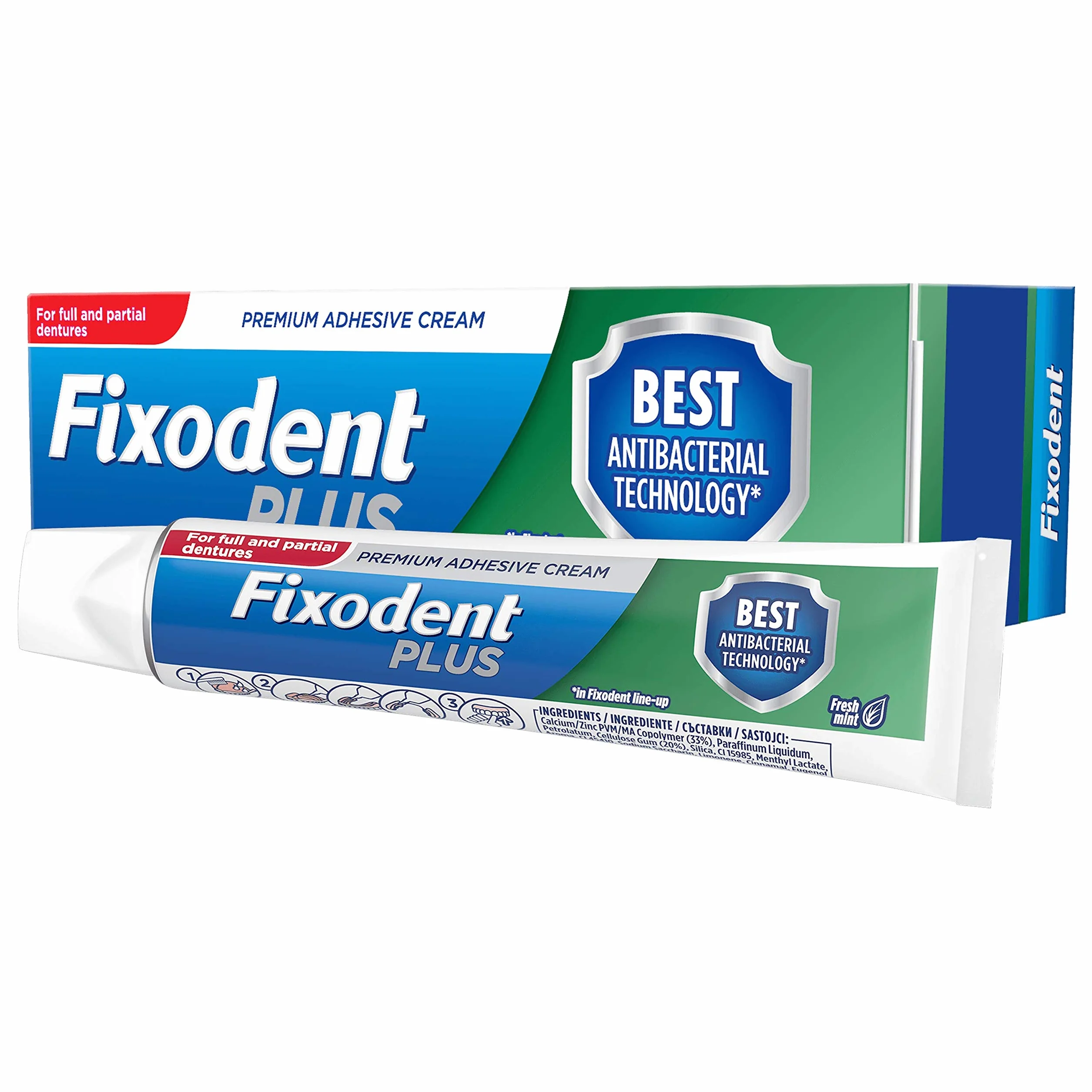 Fixodent Plus Antibacterial Technology klej do protez, 40 g