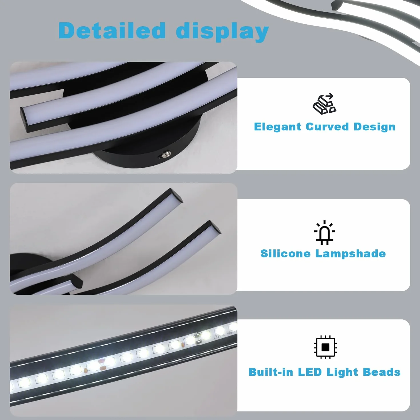 Comely Plafon LED 20W 2050LM 6500K Zimna Biel Czarny Nowoczesna Lampa Sufitowa