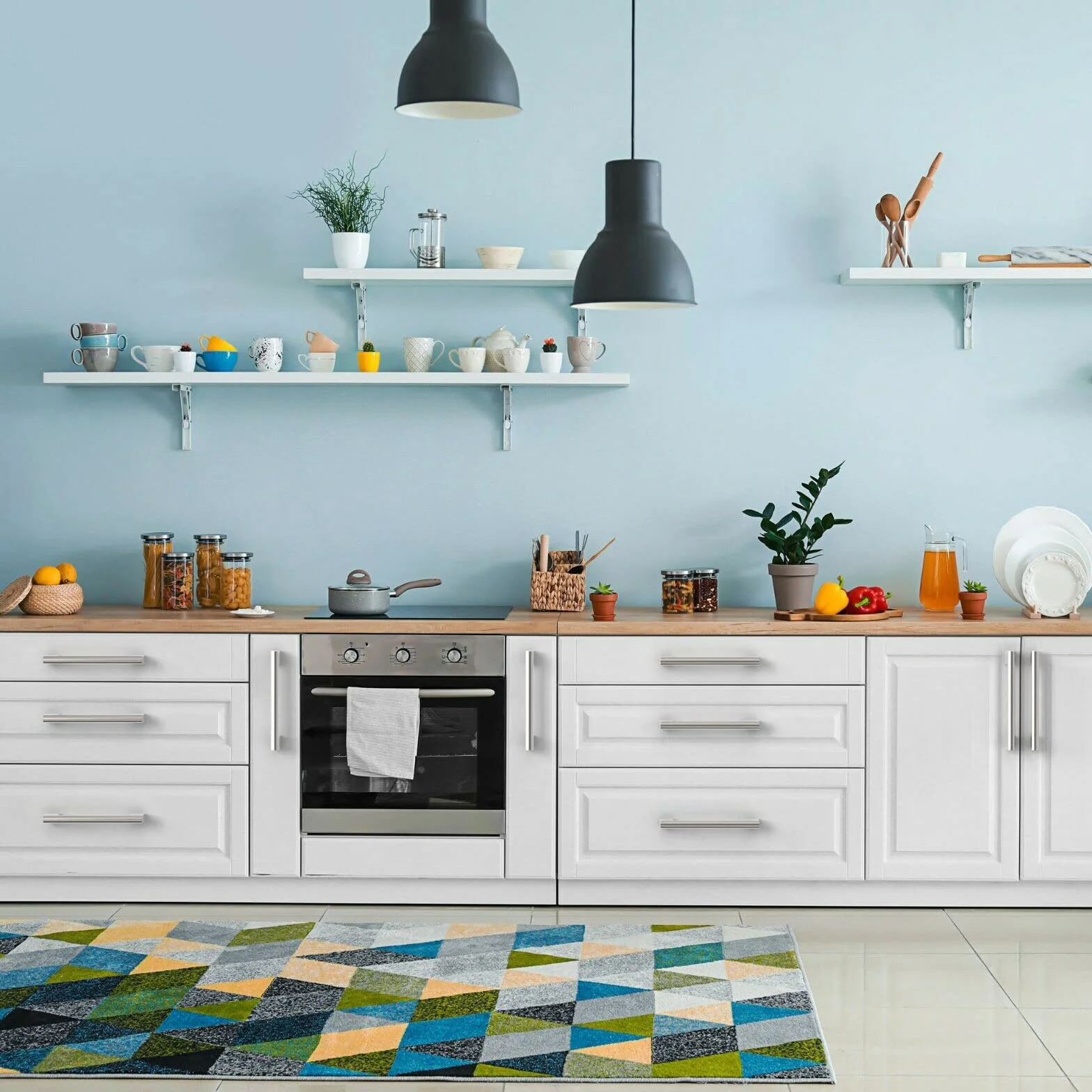 FURNIWARE 10 uchwytów meblowych ze stali nierdzewnej, rozstaw otworów 224 mm, szczotkowany nikiel satynowy, uchwyty do szafek