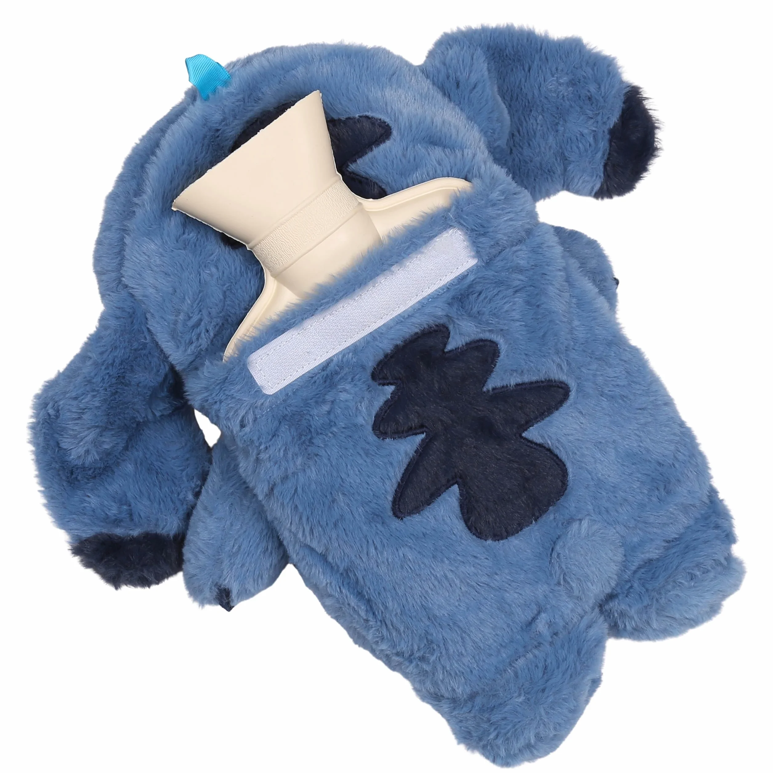 DISNEY Stitch Gumowy termofor z MIĘKKĄ poszewką, DUŻY ogrzewacz w pokrowcu NA WODĘ, Maskotka 750 ml (Stitch)