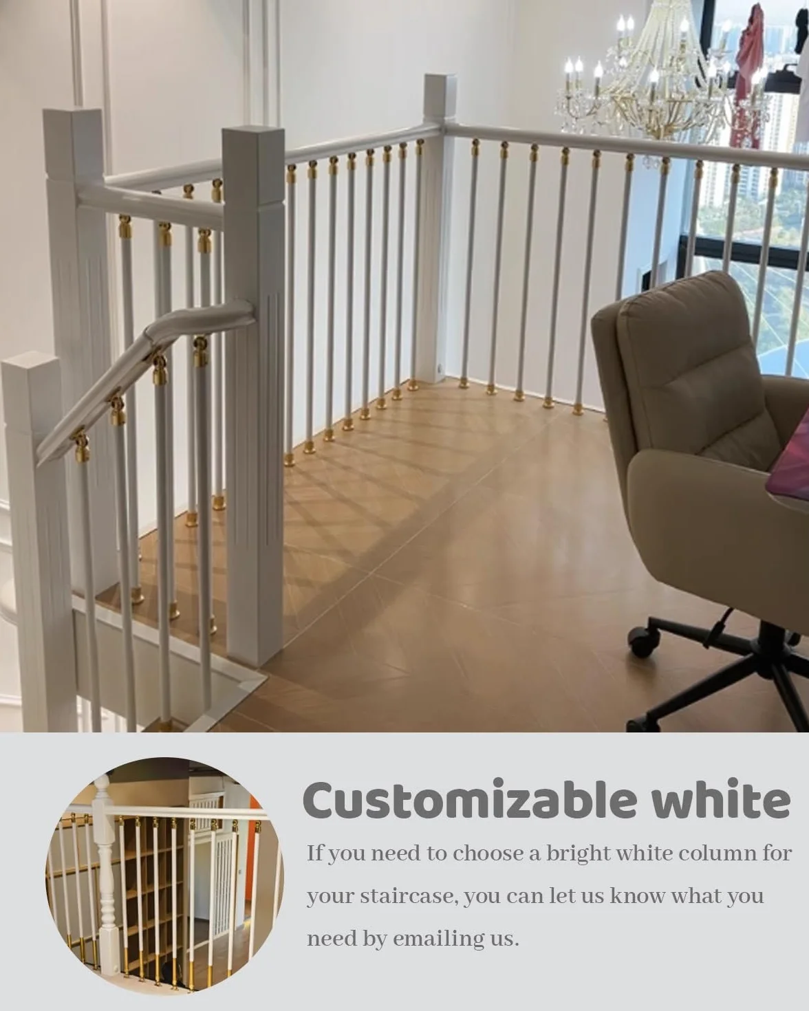 Regulowany zestaw balustrad schodowych – łatwy montaż wyposażenia wnętrza 15 szt. tralek 90 cm / 35,5 cala na balkon na zewnątrz, idealne do bezpieczeństwa i dekoracji domu