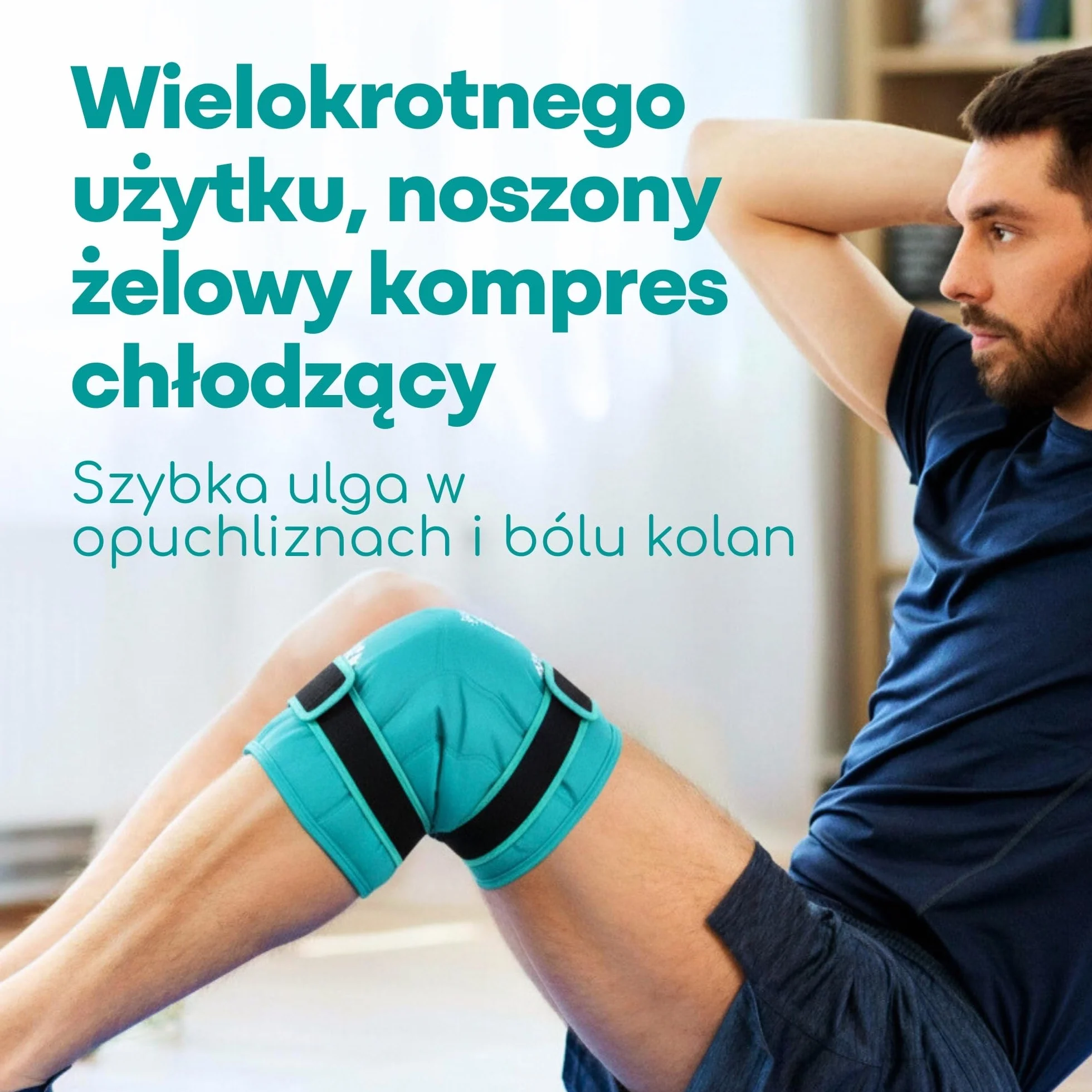Medi Grade Kompres Żelowy Chłodzący Na Kolano – Dwuwarstwowy Okład Chłodzący z Pokrowcem – Wielorazowy