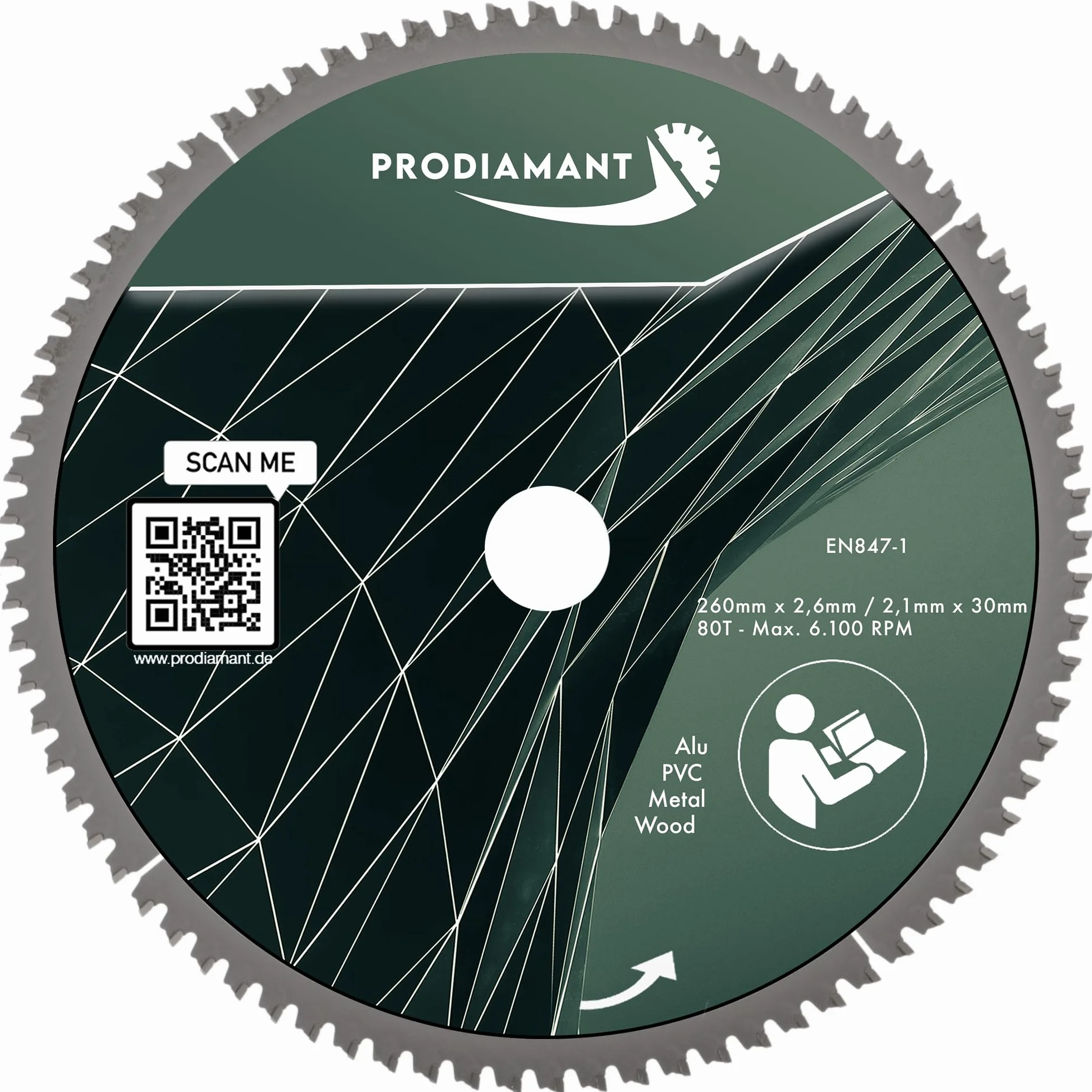 PRODIAMANT Multi brzeszczot do piły 260 x 30 mm brzeszczot z twardego metalu do drewna, aluminium, tworzywa sztucznego i laminatu z zębami HM TCT do piły stołowej, piły ukośnej i tarczowej