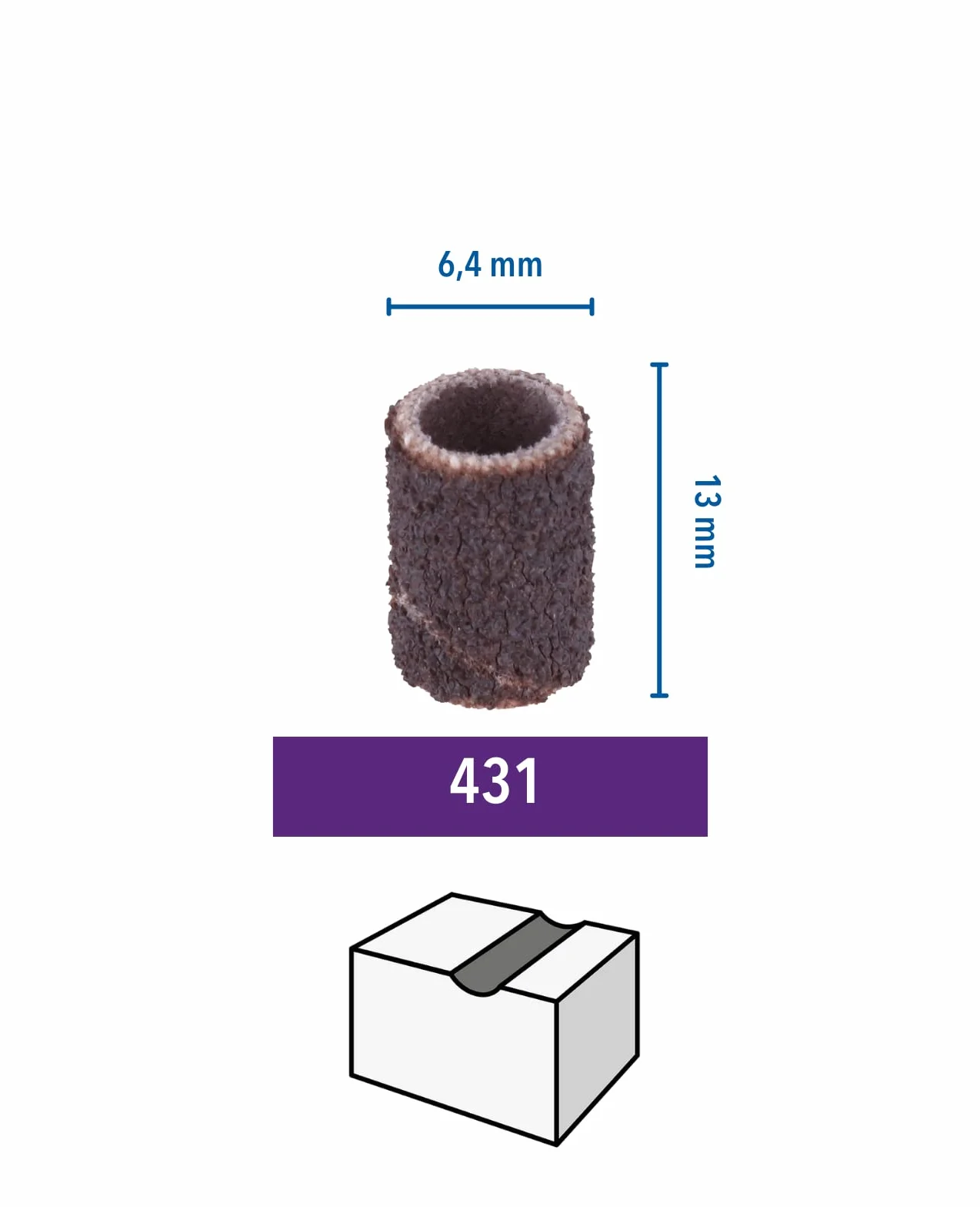 Dremel 431 taśmy szlifierskie w multiopakowaniu, 6 taśm szlifierskich (6,4 mm - ziarnistość 60) do piaskowania, kształtowania i wygładzania drewna i tworzyw sztucznych