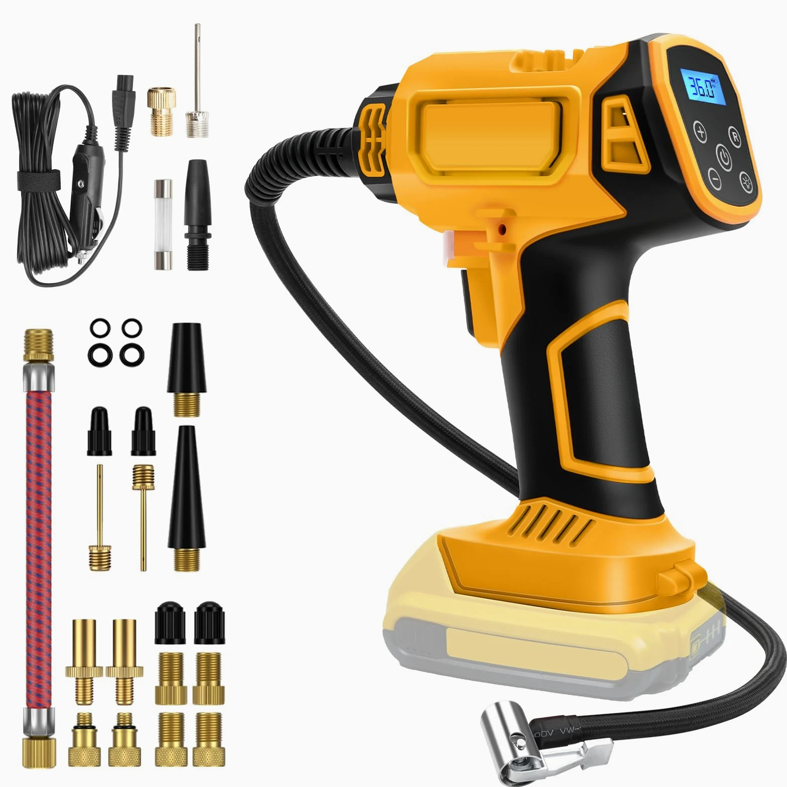 Sprężarka akumulatorowa Dewalt 21 V 160 psi kompresor samochodowy cyfrowy wskaźnik ciśnienia LED