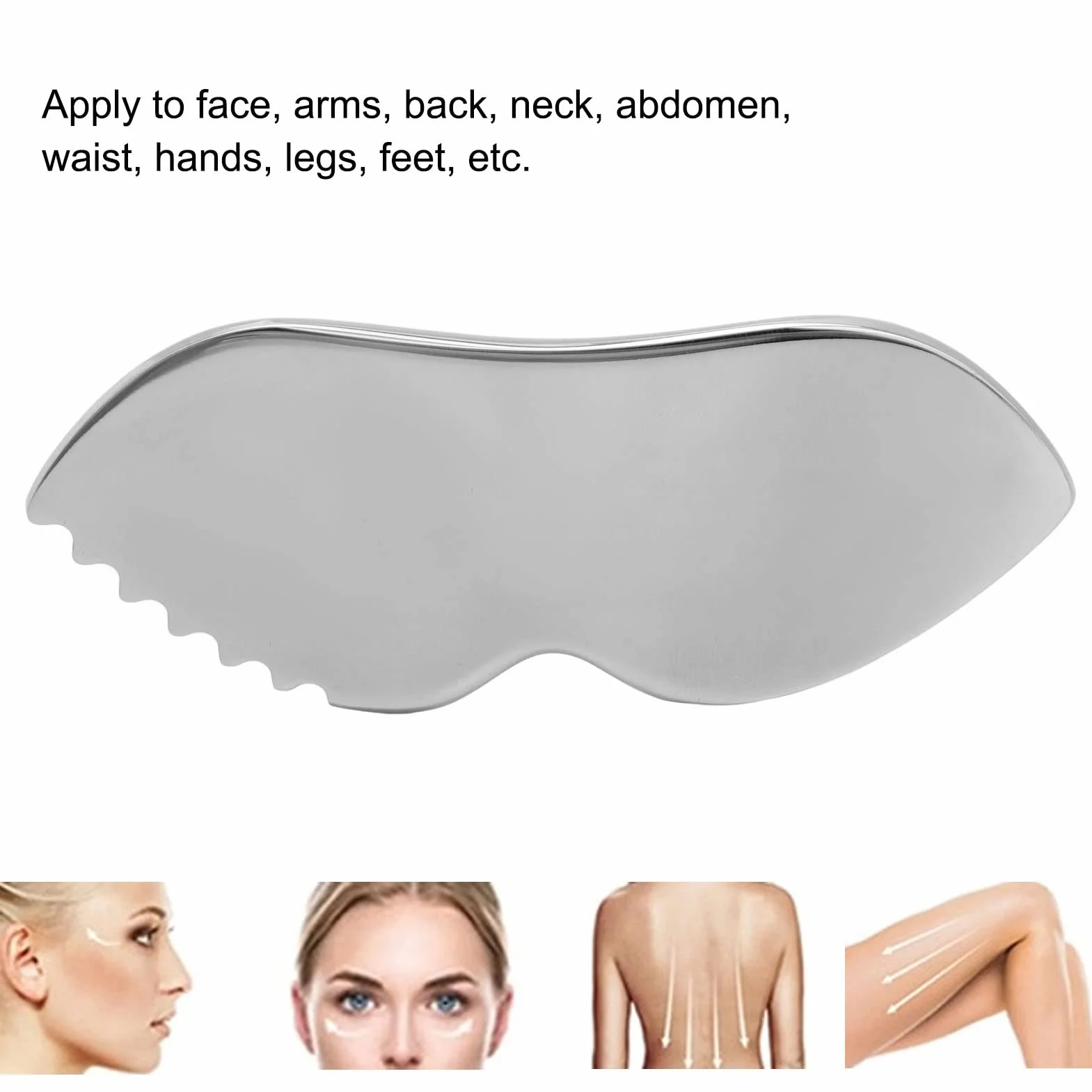 Gua Sha Deska do Masażu ze Stali Nierdzewnej 304 Narzędzie do Łagodzenia Bólu Tkanek Miękkich